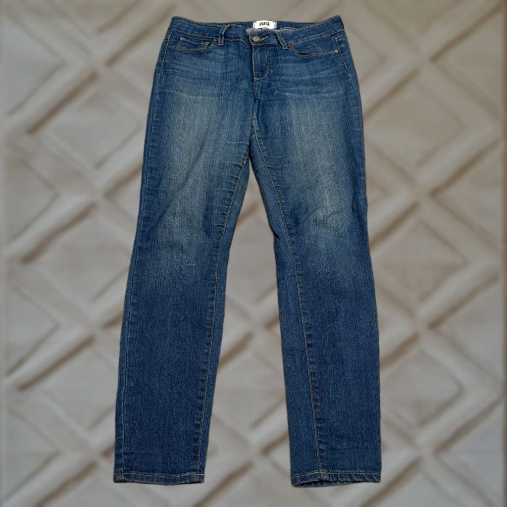 Paige Paige Verdugo Jeans - Denim Ankle Skinny - Women's 29 - Medium Blue Wash - 5-Pocket, Belt Loops - Regular Rise - Cotton Blends - Paige Brand Size 29" - 1 Thumbnail