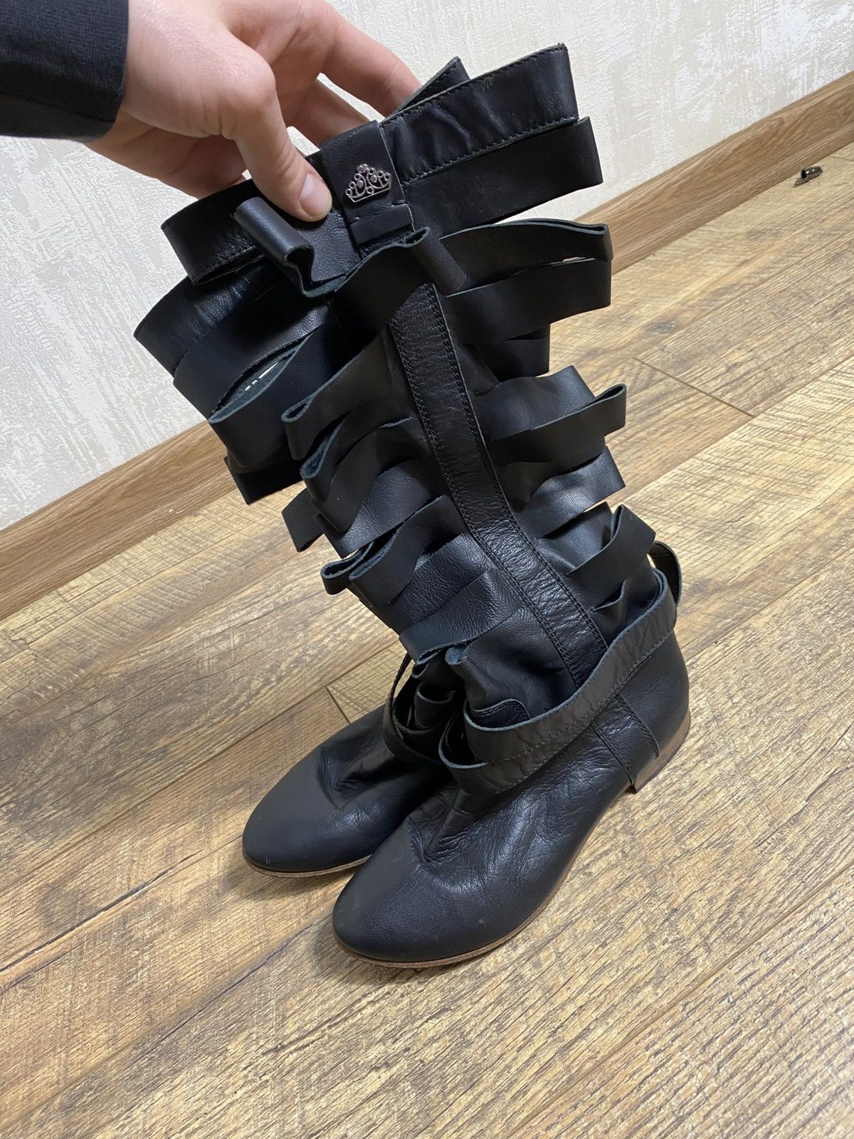 Japanese Brand Fornarina Archive Avant Garde Leather Cut-Out Boots Rare Size US 8 / IT 38 - 6 Thumbnail