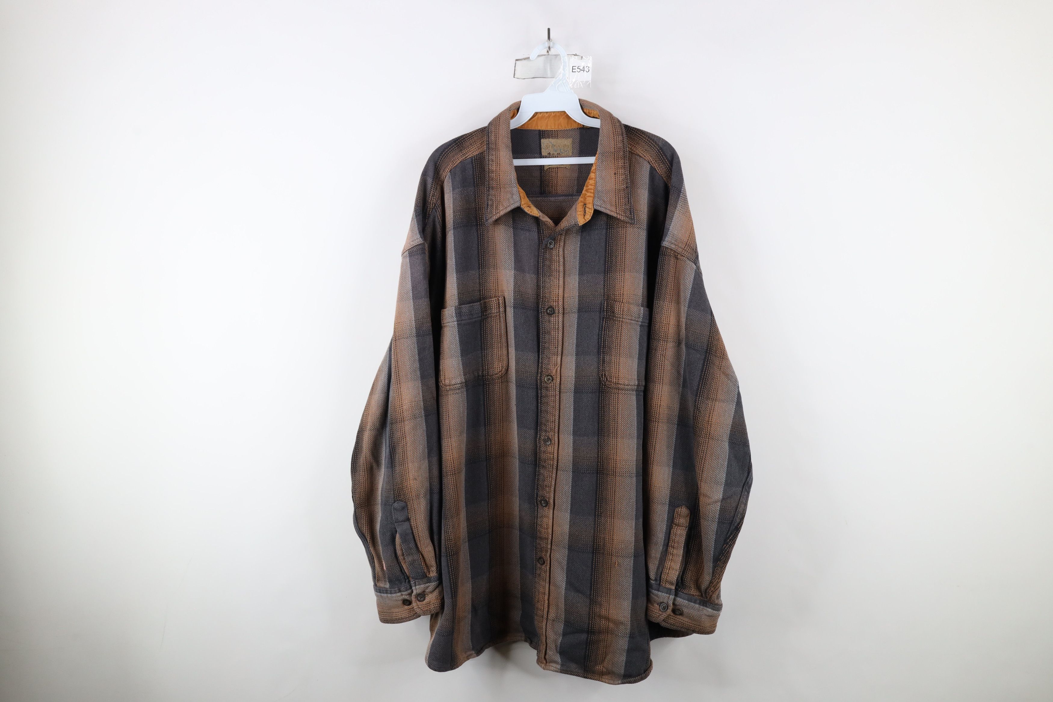 Vintage Vintage 90s Streetwear Heavyweight Button Shirt Plaid Size US XXL / EU 58 / 5 - 1 Thumbnail
