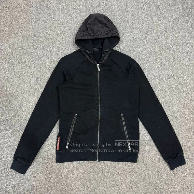 Prada Prada Blue Zip Hooded Logo Jacket. Size US S / EU 44-46 / 1 - 1 Thumbnail