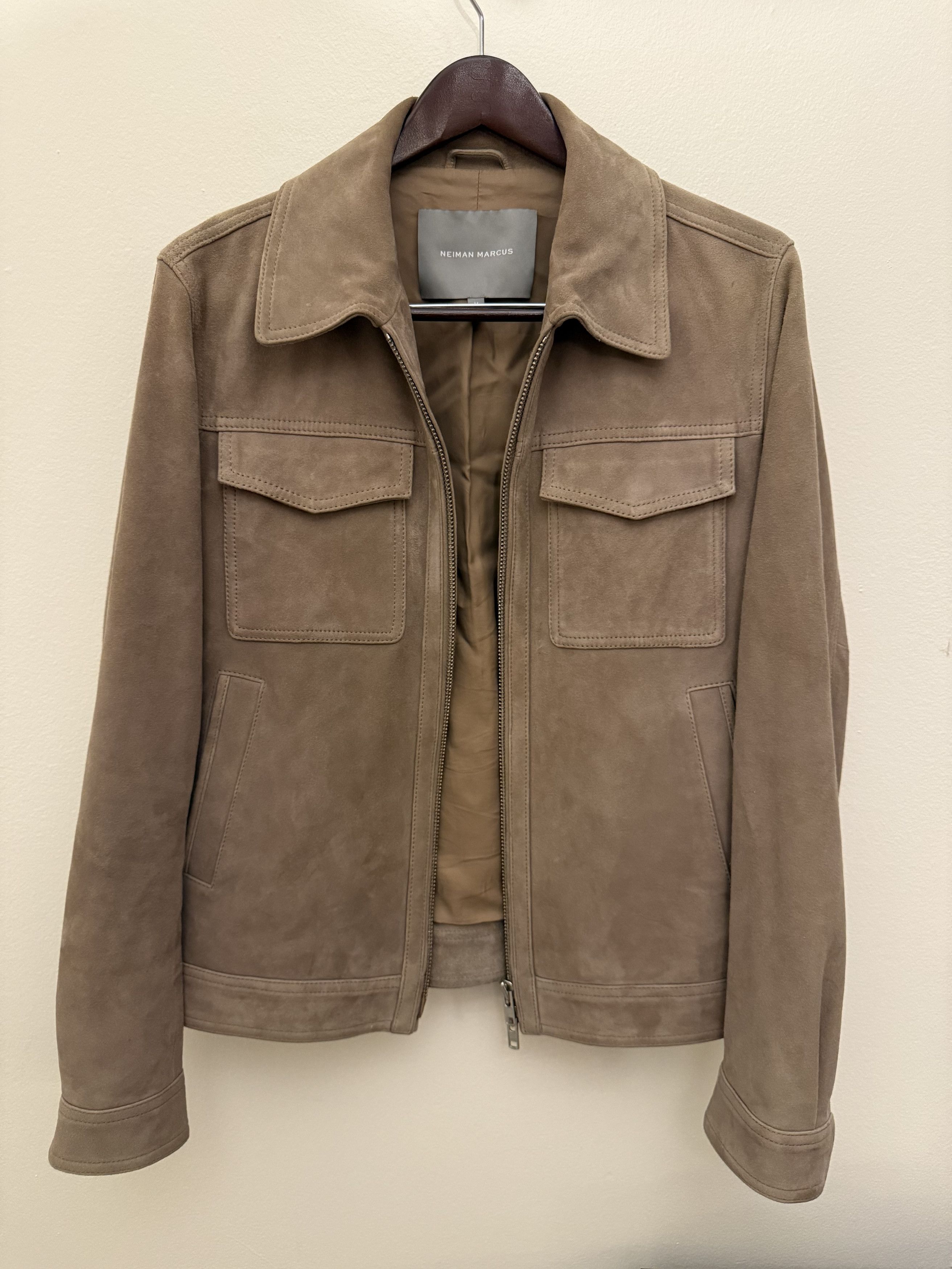 Neiman Marcus Neiman Marcus Suede Trucker Jacket Size US M / EU 48-50 / 2 - 2 Thumbnail