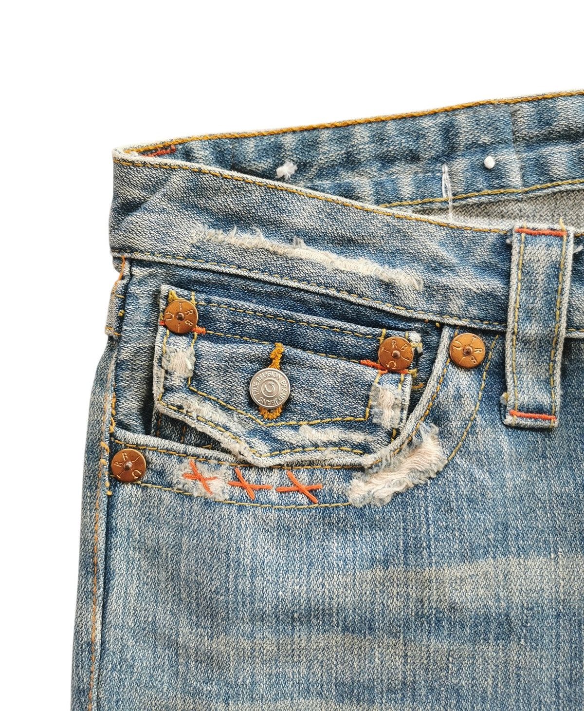True Religion True Religion Cropped Flare Patchwork Jeans Size US 31 - 8 Thumbnail
