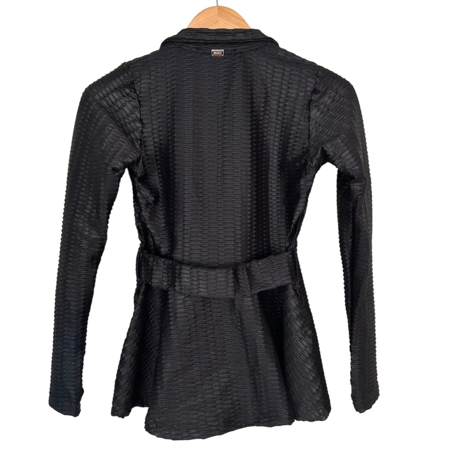 Other Rhaika London Black Textured Full Zip Peplum Jacket Sz S Size S / US 4 / IT 40 - 3 Thumbnail