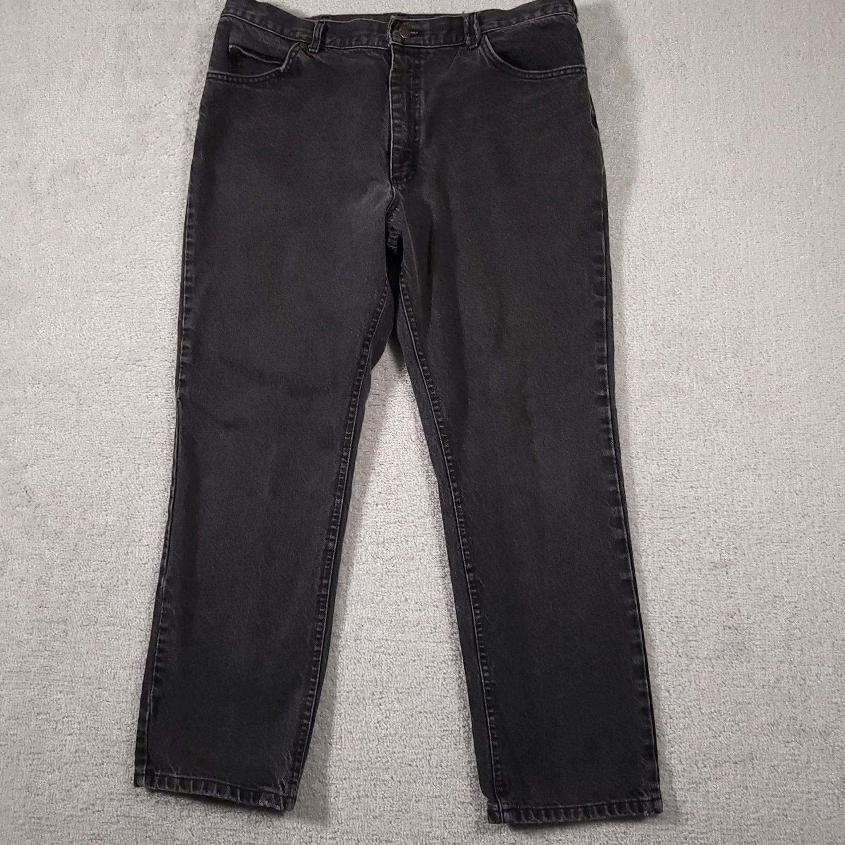 Lee VINTAGE Lee Jeans Mens 40x30 Black Denim Straight Mid Rise Made in USA Size US 40 / EU 56 - 2 Thumbnail