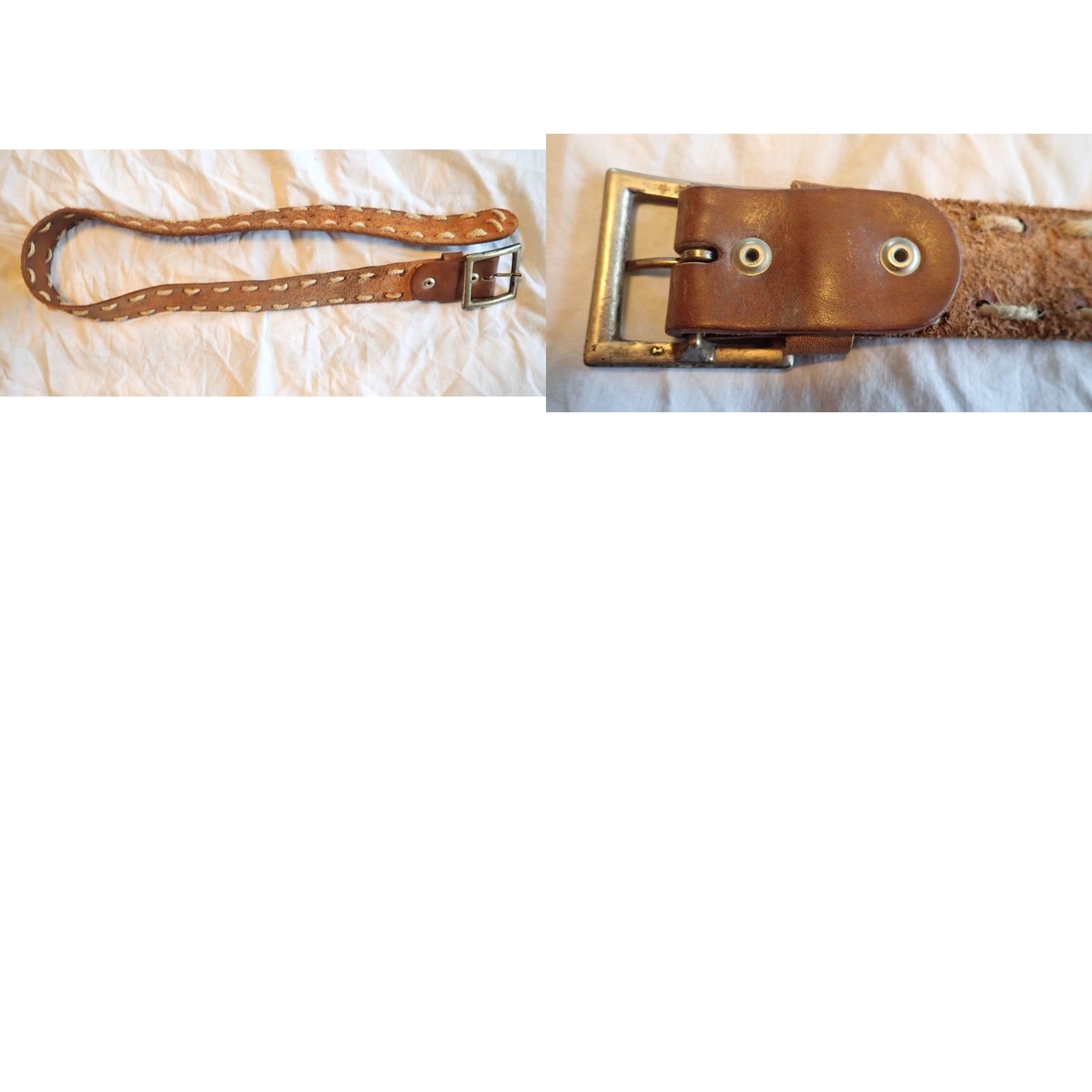 Vintage VINTAGE Common Seed Brown Cowhide Leather Belt Men Western Size 26-30 Rustic Cowboy Embossed Rope Trim Size ONE SIZE - 8 Thumbnail