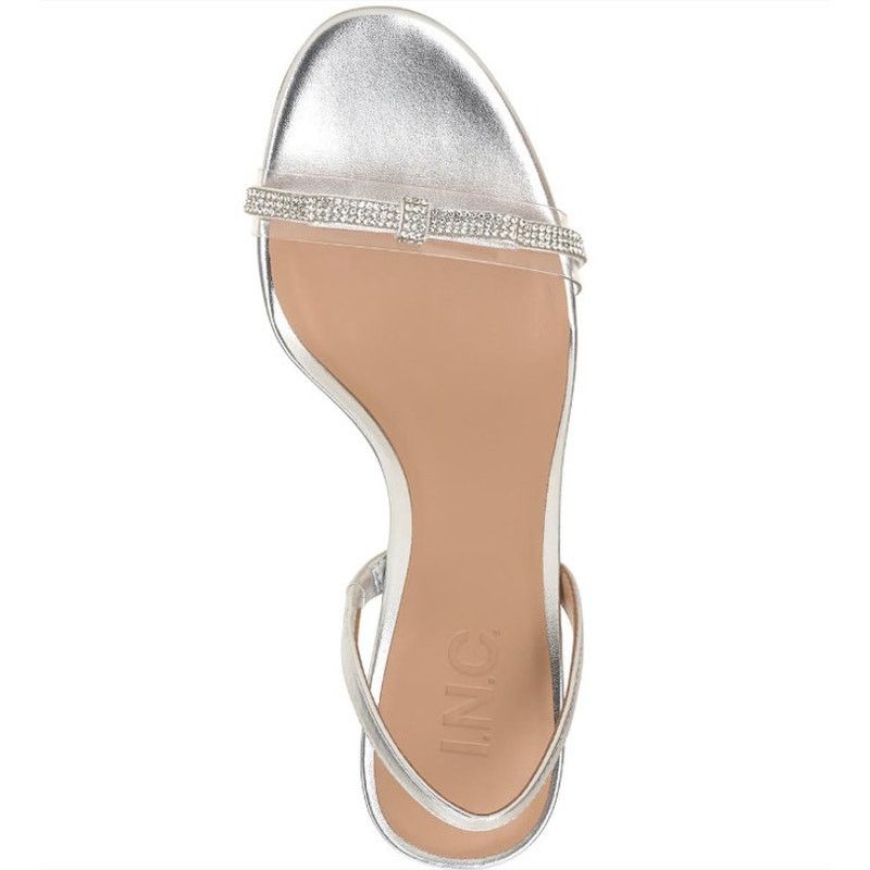 I.N.C INC Womens Silver Crystal Linette Sandal Heels NIB - Sz 9.5 Size US 9.5 / IT 39.5 - 6 Thumbnail