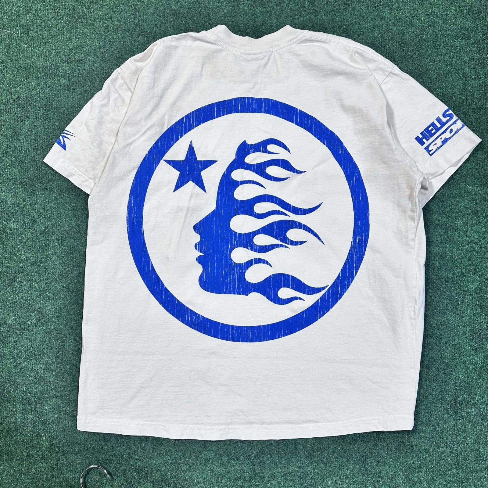 HELLSTAR Hellstar Beat Us! Tee White/Blue XL Used Size US XL / EU 56 / 4 - 2 Thumbnail