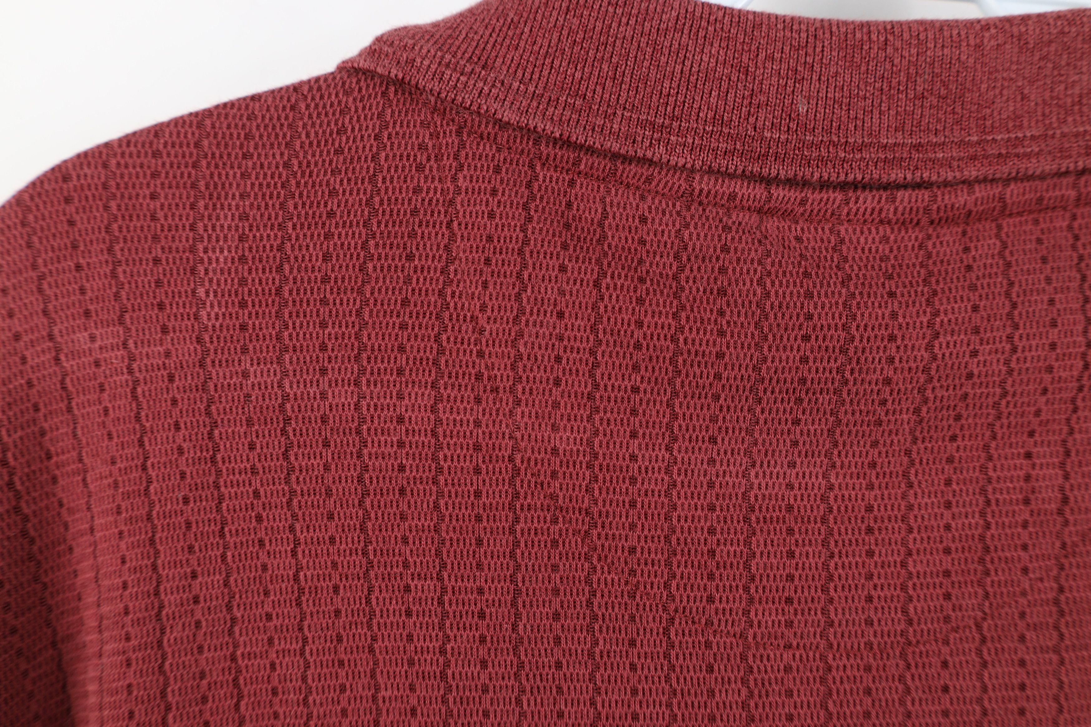 Vintage Vintage 90s Streetwear Gabardine Blend Knit Striped Polo Red Size US XL / EU 56 / 4 - 9 Thumbnail