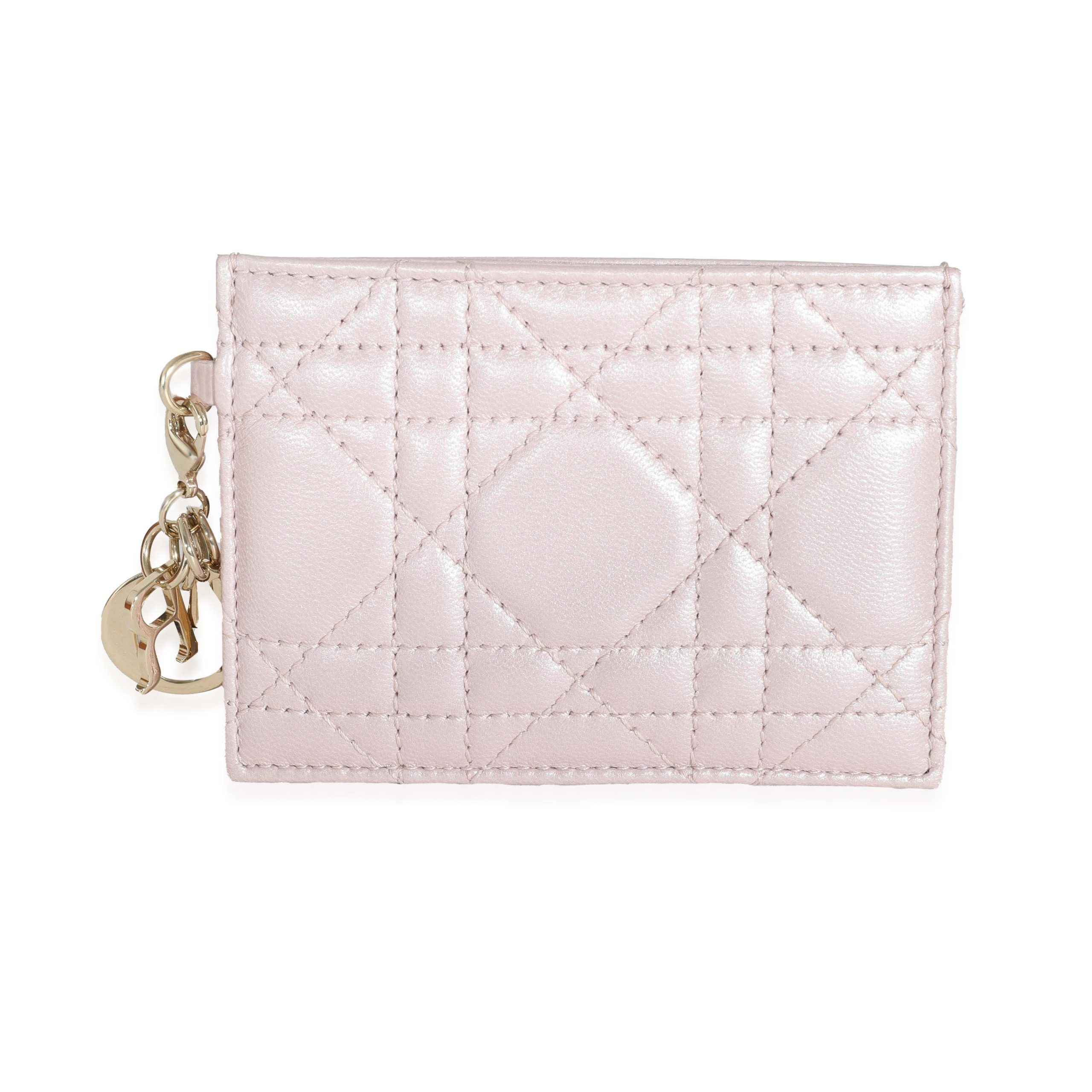 Dior Christian Dior Metallic Pink Lady Dior Card Holder Size ONE SIZE - 1 Thumbnail