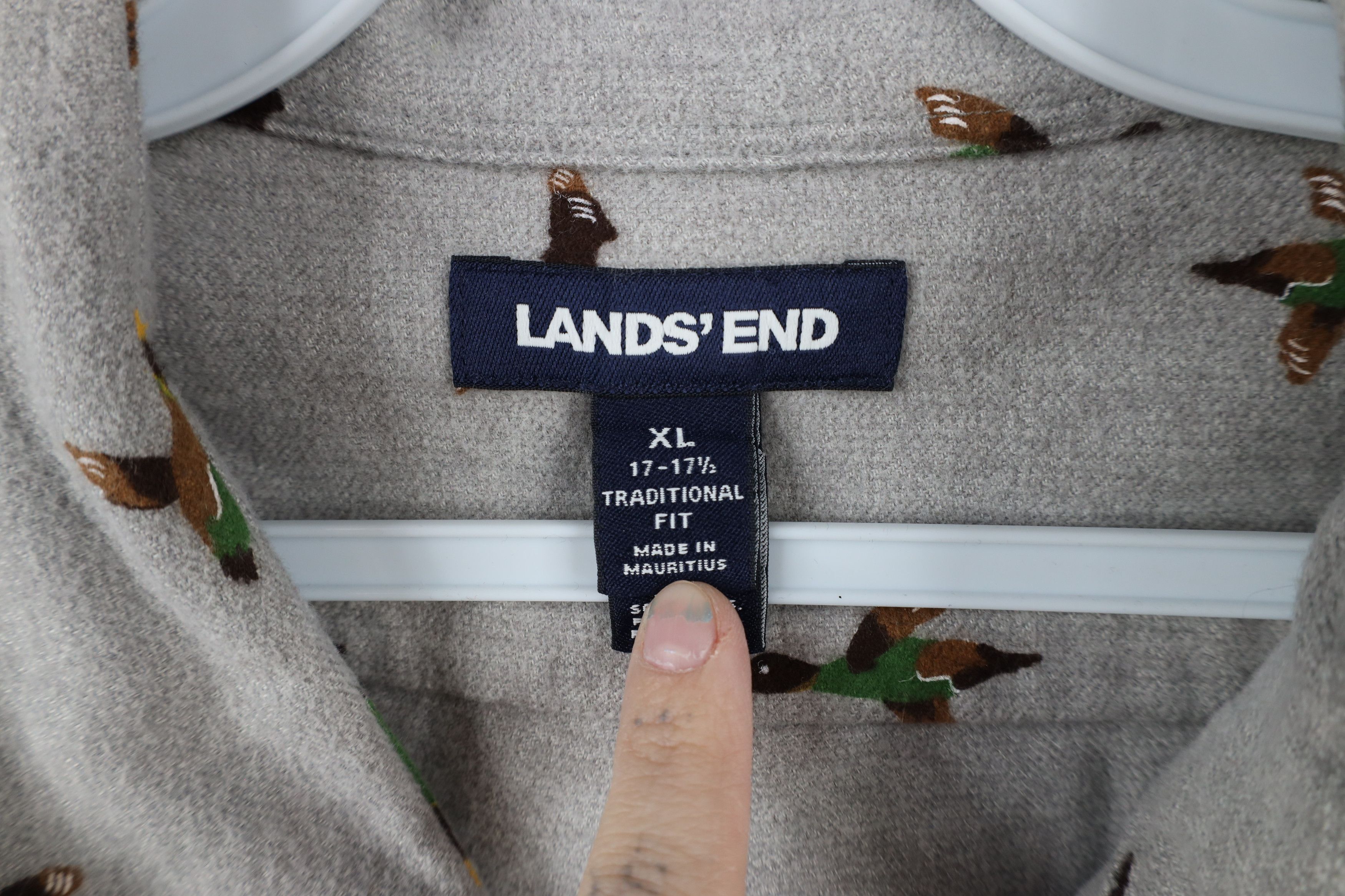 Lands' End × Vintage Vintage Lands End Over Print Chamois Cloth Button Down Shirt Size US XL / EU 56 / 4 - 7 Thumbnail