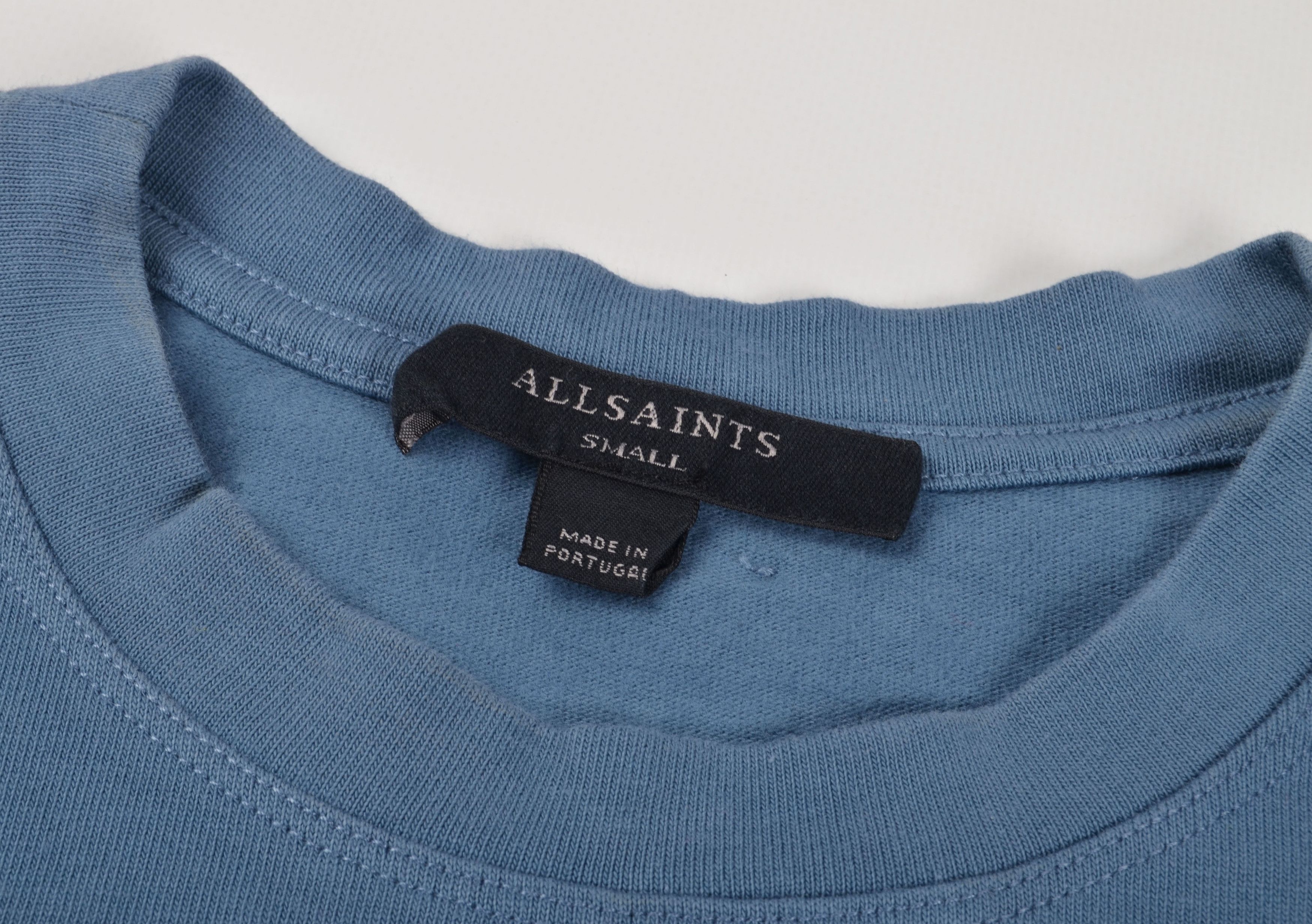 Allsaints AllSaints Cropped Blue Short Sleeve Mira Tee Top Size S / US 4 / IT 40 - 7 Thumbnail