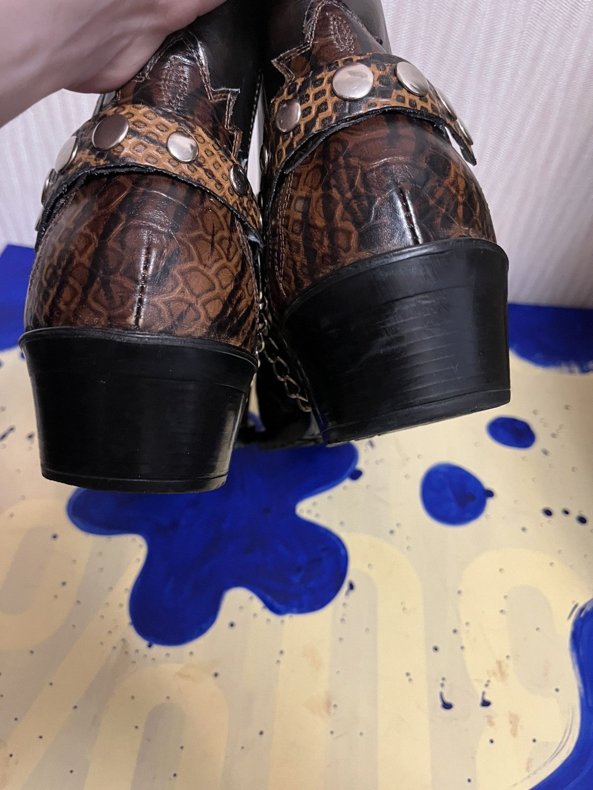 Other Western cowboy guidi type etor leather harness boots Size US 10.5 / EU 43-44 - 6 Thumbnail