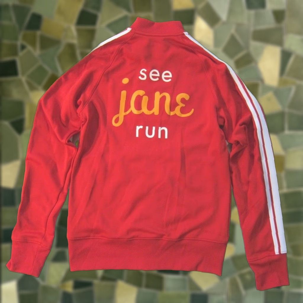 Asics Asics See Jane Run Red White Stretch Zip Pocket Windbreaker Track Jacket Women M Size M / US 6-8 / IT 42-44 - 1 Thumbnail