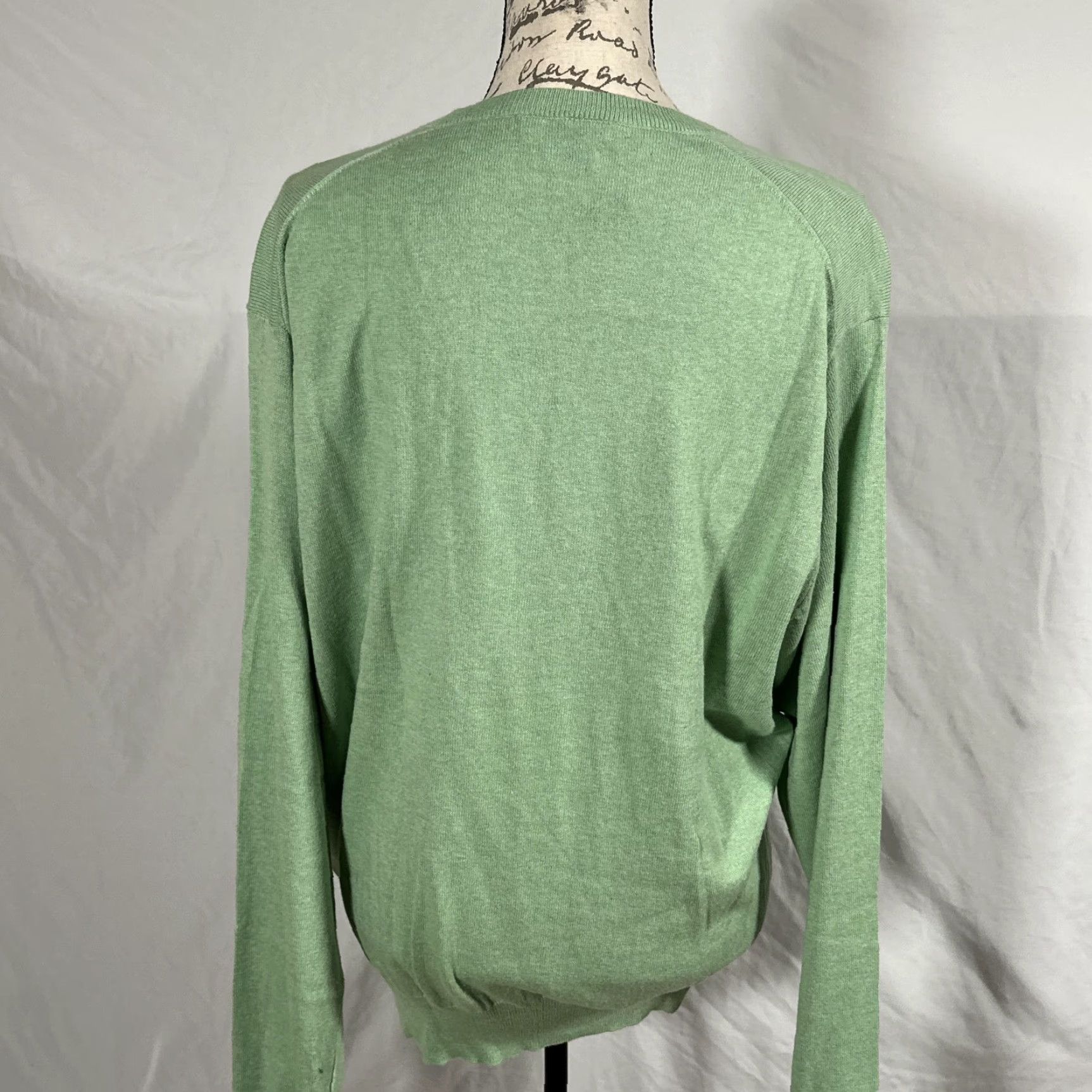 Peter Millar PETER MILLAR Sweater Mens Large Mint Green V-Neck Cotton Cashmere Pullover MS13S10 Size US L / EU 52-54 / 3 - 5 Thumbnail