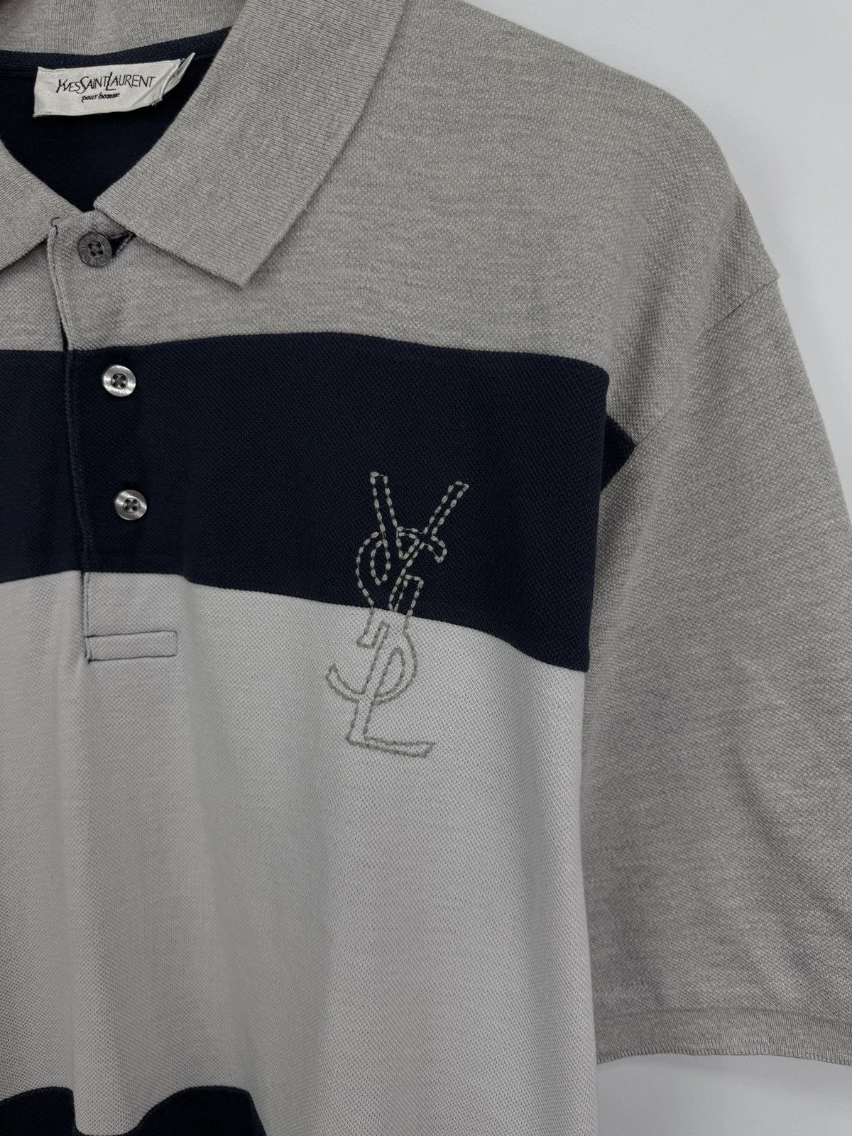 Yves Saint Laurent Vintage 90s Yves Saint Laurent YSL Polo T-Shirt Rare Retro Size US XXL / EU 58 / 5 - 4 Thumbnail