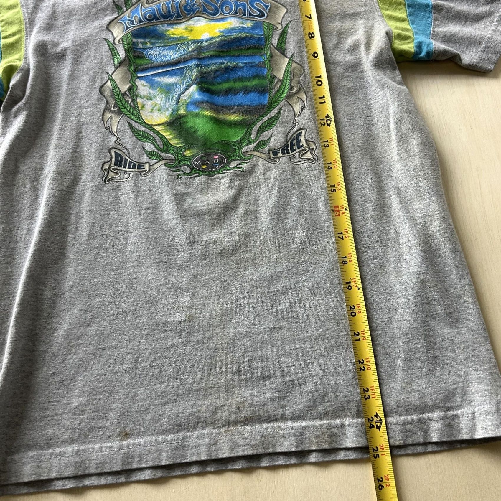 Vintage Maui and Sons Surf T-Shirt Mens Medium Gray Ride Free Graphic Tee Shirt Size US M / EU 48-50 / 2 - 6 Thumbnail