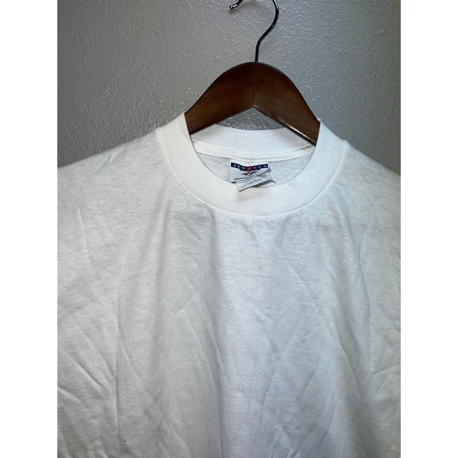 Jerzees Vintage White Blank Shirt Jerzees Stained On Sleeve Tee S Size US S / EU 44-46 / 1 - 4 Thumbnail