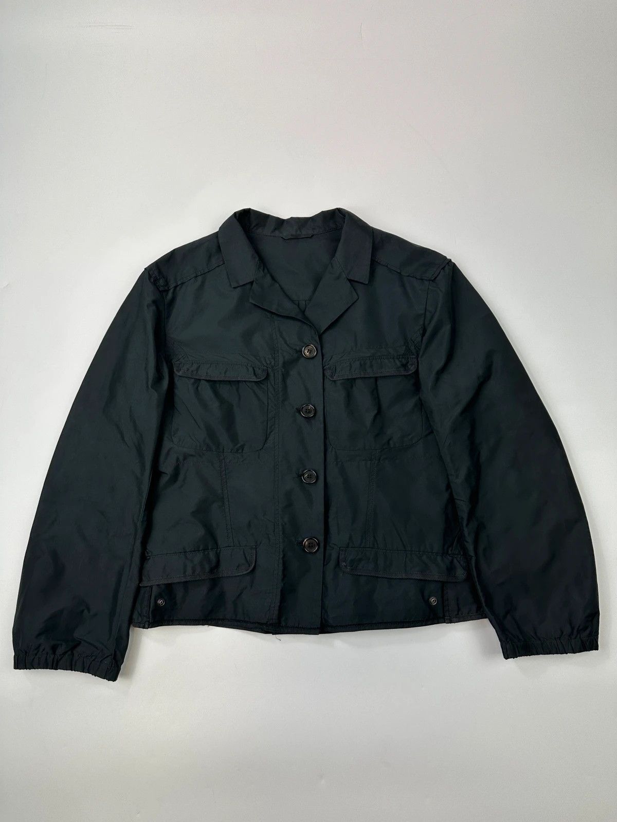 Prada Prada Sport SS2007 Black Cropped Nylon Blazer Jacket Size M / US 6-8 / IT 42-44 - 1 Thumbnail