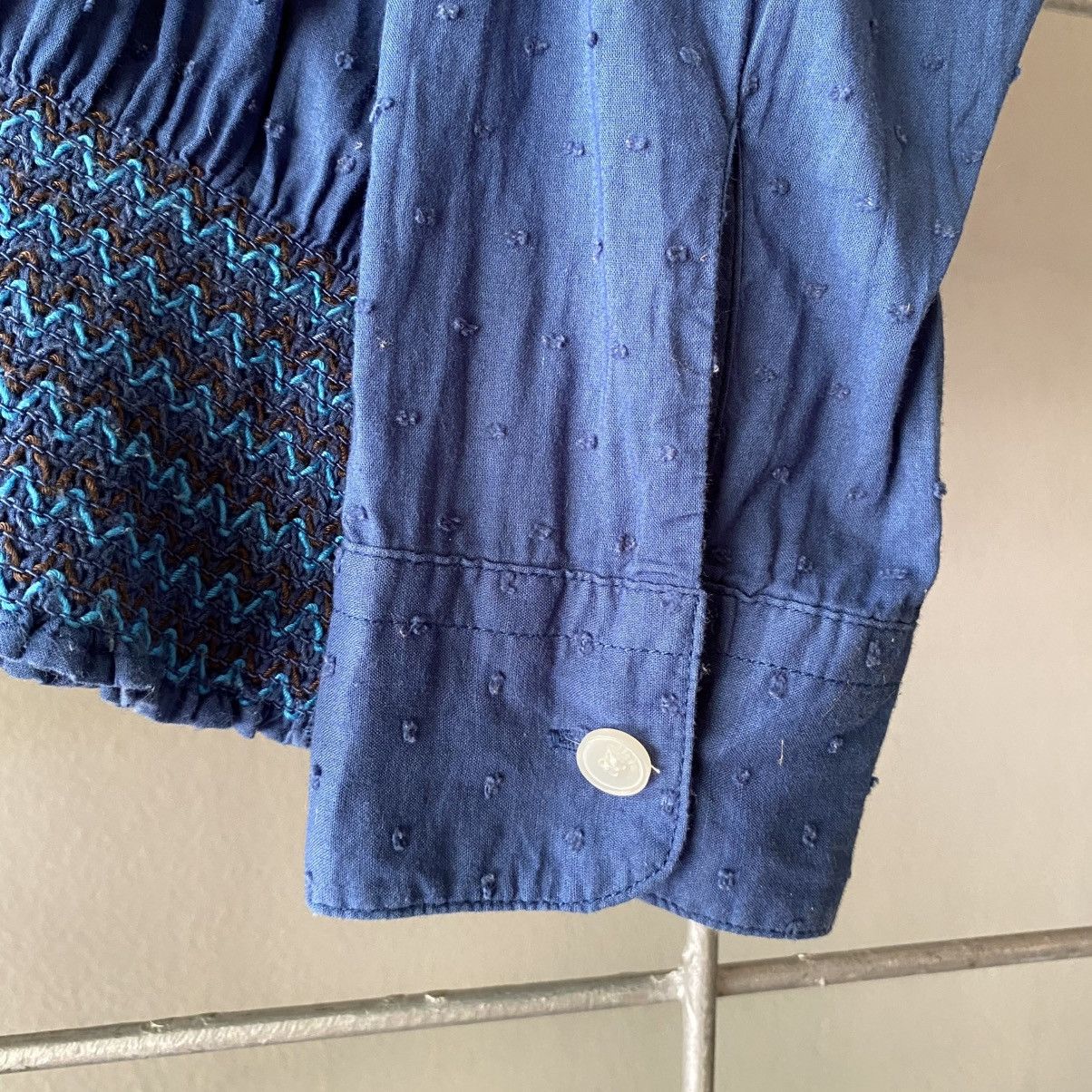 Ne-Net Ne-Net Blue Textured Long Sleeve Blouse Size XS / US 0-2 / IT 36-38 - 9 Thumbnail