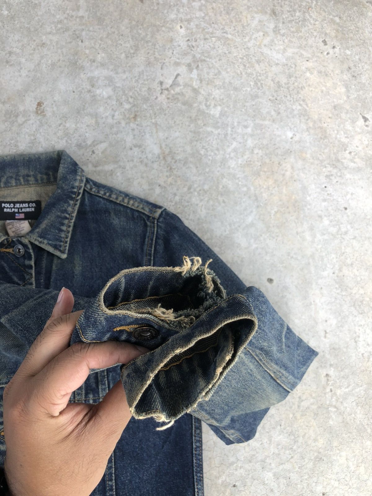 Ralph Lauren Vintage RL Ralph Lauren Denim Jacket Distressed Denim Size US XS / EU 42 / 0 - 13 Thumbnail