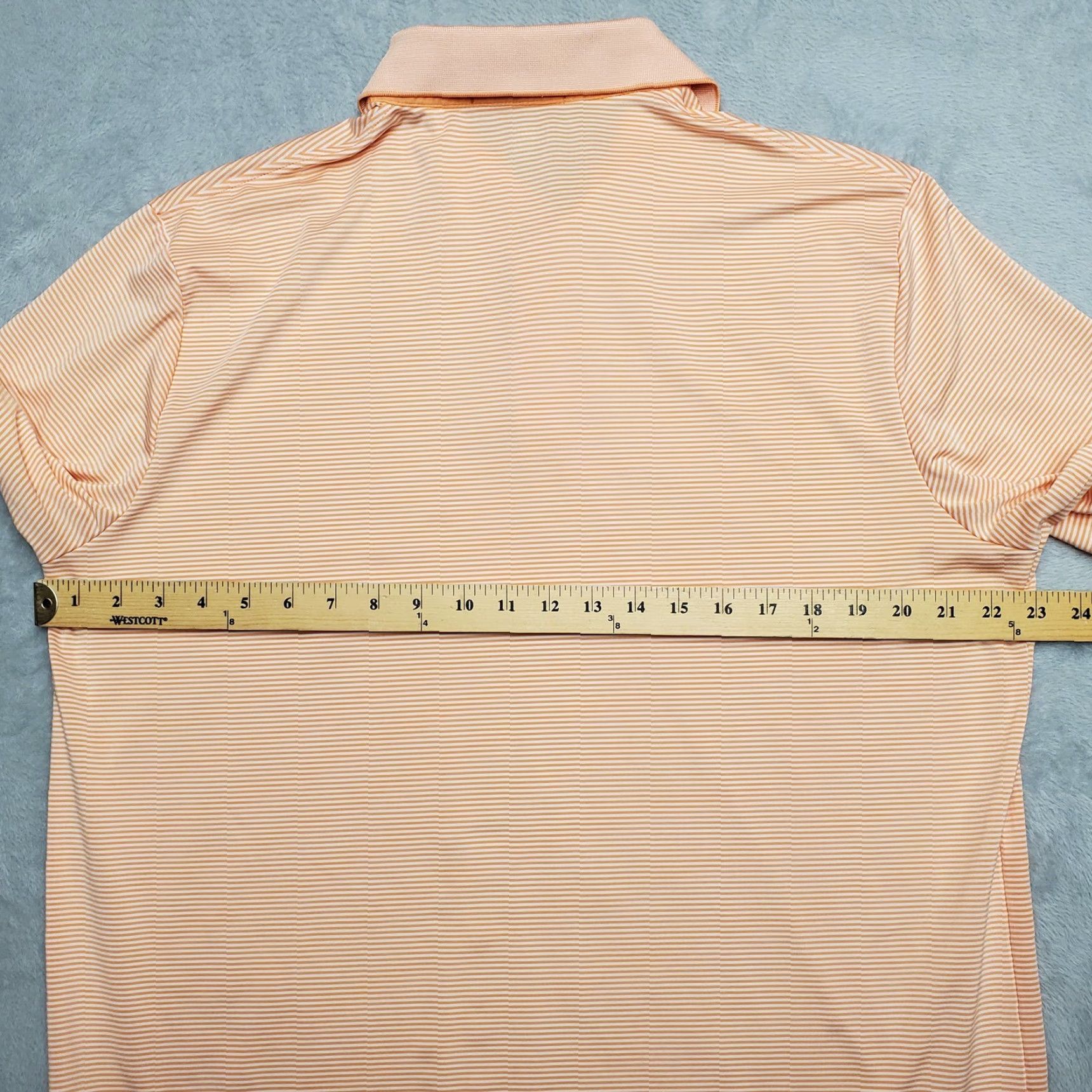 Polo Ralph Lauren RLX Ralph Lauren Shirt Mens Large Salmon Stripe Polo Polyester Short Sleeve Golf Shirt Size US L / EU 52-54 / 3 - 7 Thumbnail