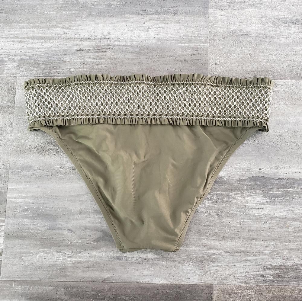Chelsea Soccer Olive Smocked Chelsea28 Bikini Bottoms Size ONE SIZE - 2 Thumbnail