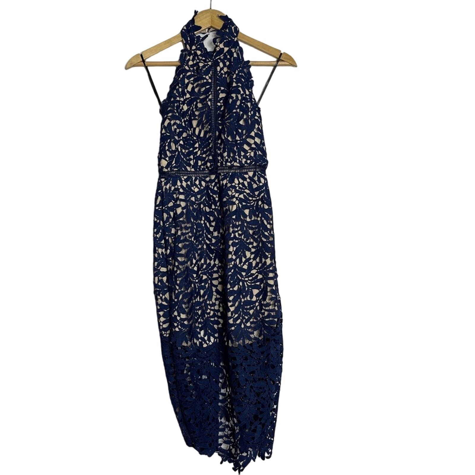 Other Lulus Divine Destiny Lace Midi Formal Dress Navy Size S Size S / US 4 / IT 40 - 4 Thumbnail