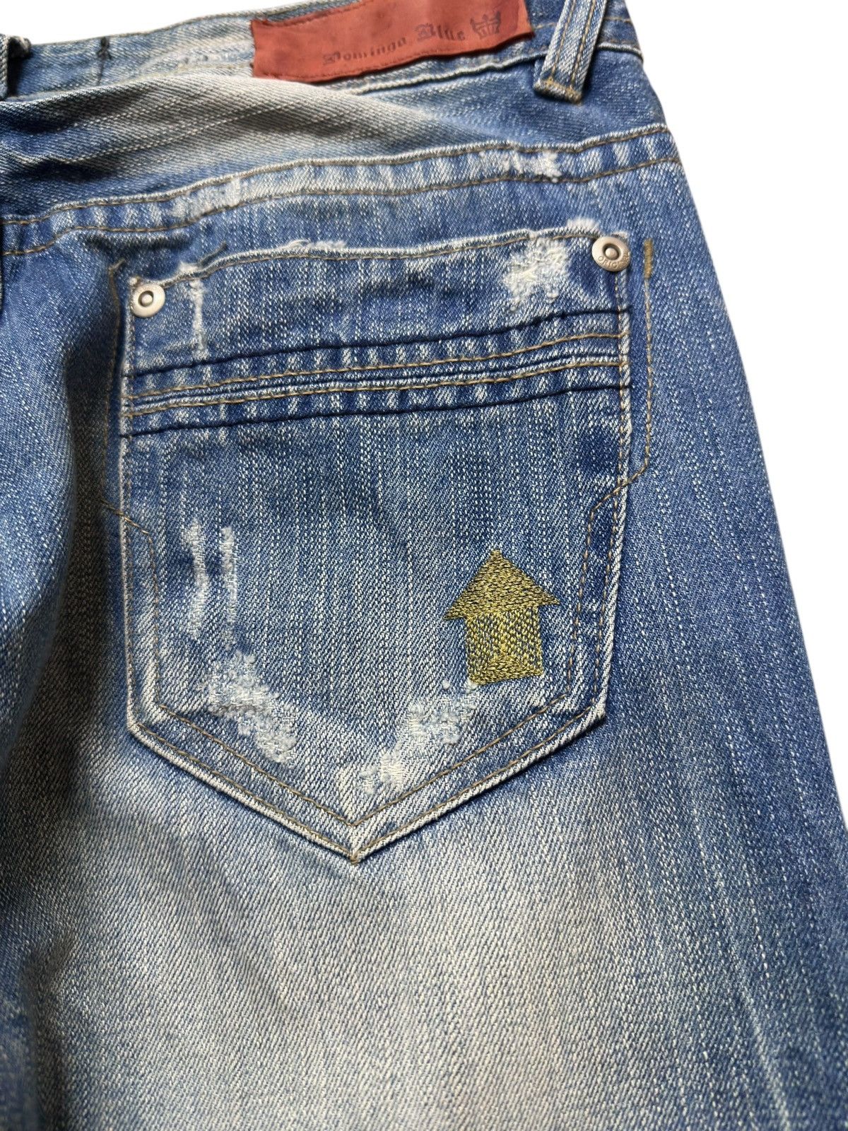 Adolfo Dominguez Vintage Domingo Blue Low Rise Flare Whiskers Denim Size US 30 / EU 46 - 7 Thumbnail