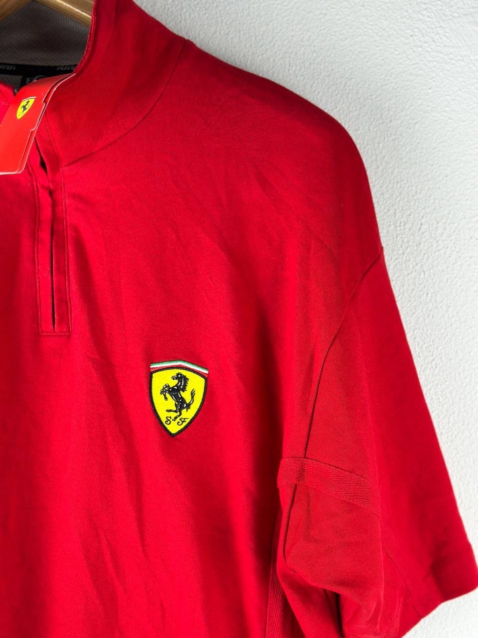 Ferrari × Vintage Ferrari Men Red Polo Sleeve Regular Cotton Collared 1/4 Zip Size US XXL / EU 58 / 5 - 3 Thumbnail