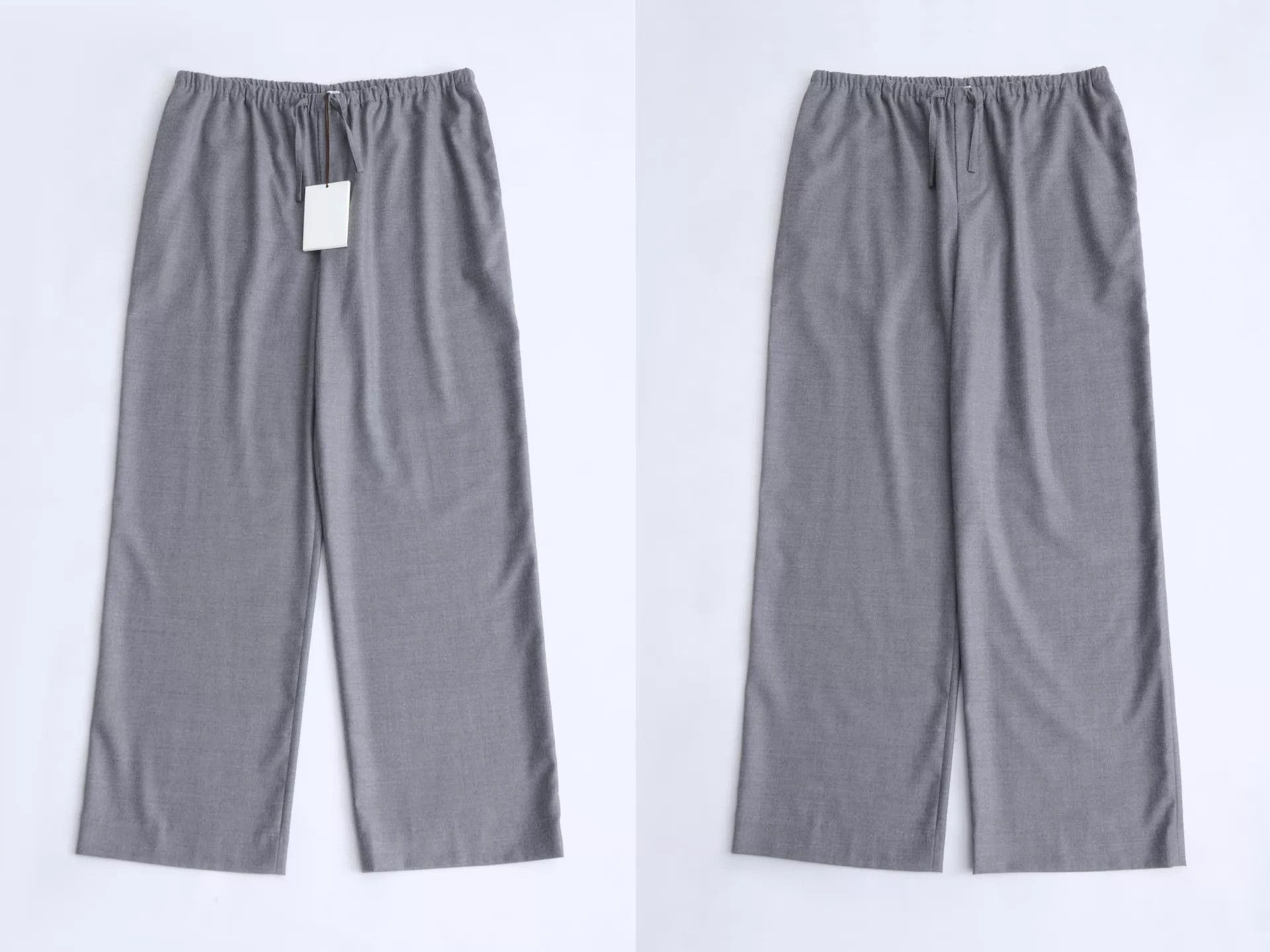 The Row THE ROW Gray Drawstring Wool Straight-Leg Pants M Size 27" / US 4 / IT 40 - 8 Thumbnail