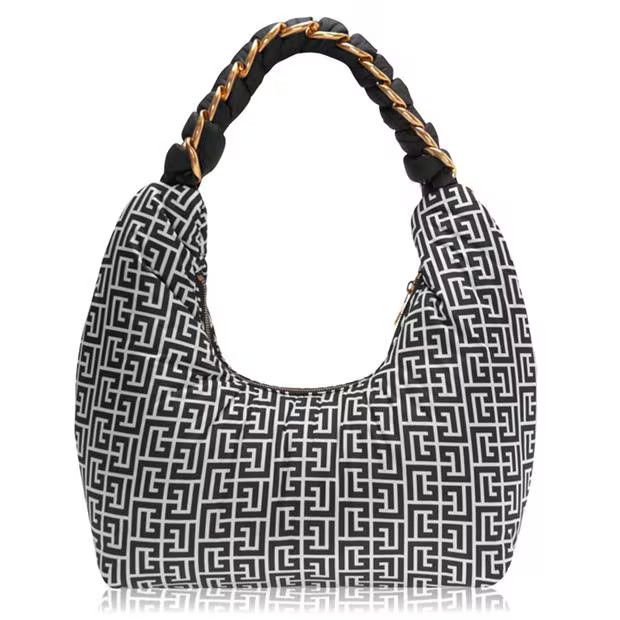 Balmain o1g2r1mq0924 Size: OS / Handle Bag in White & Black Size ONE SIZE - 1 Thumbnail