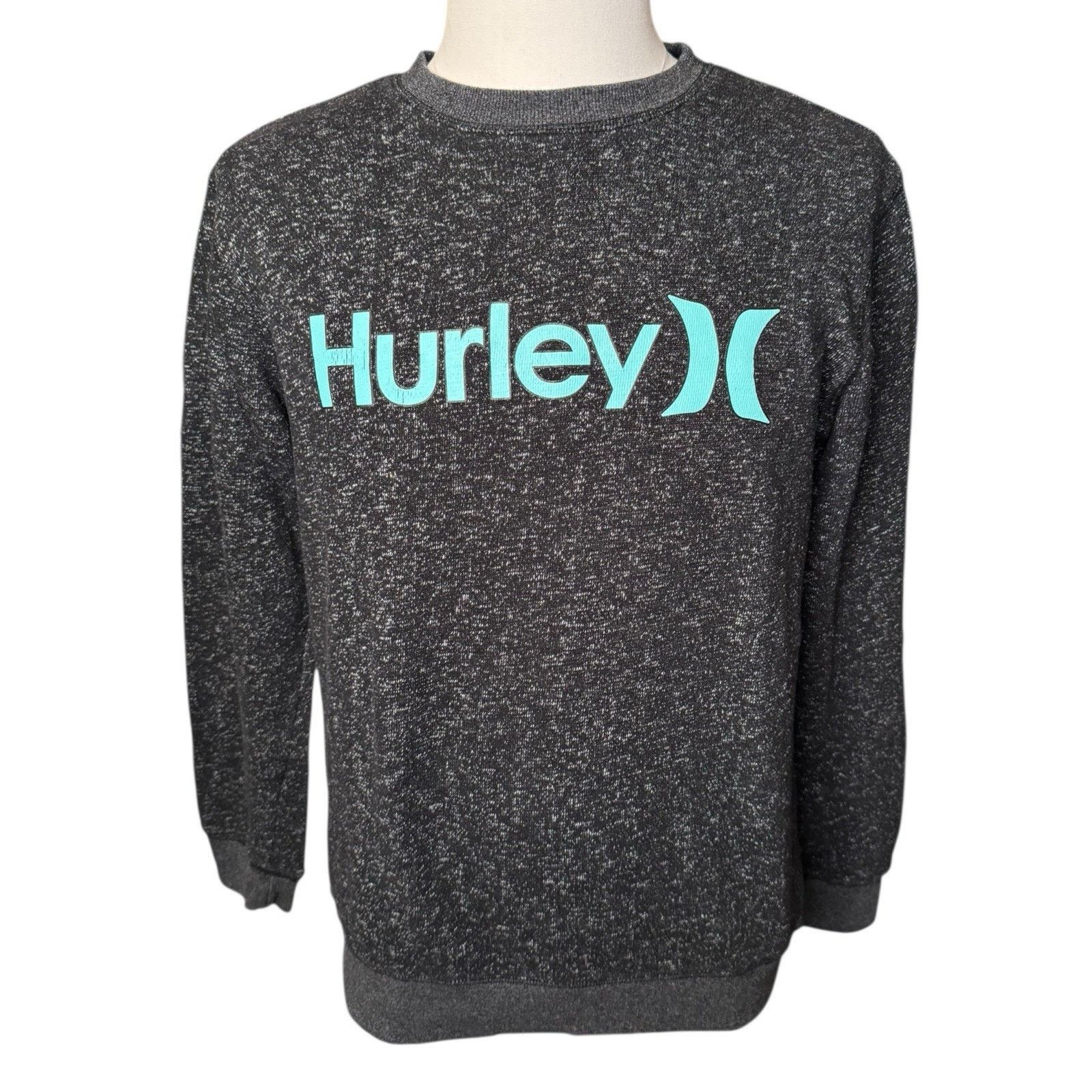 Hurley Hurley Crewneck Heathered Black Gray Pullover Sweatshirt Size US L / EU 52-54 / 3 - 1 Thumbnail