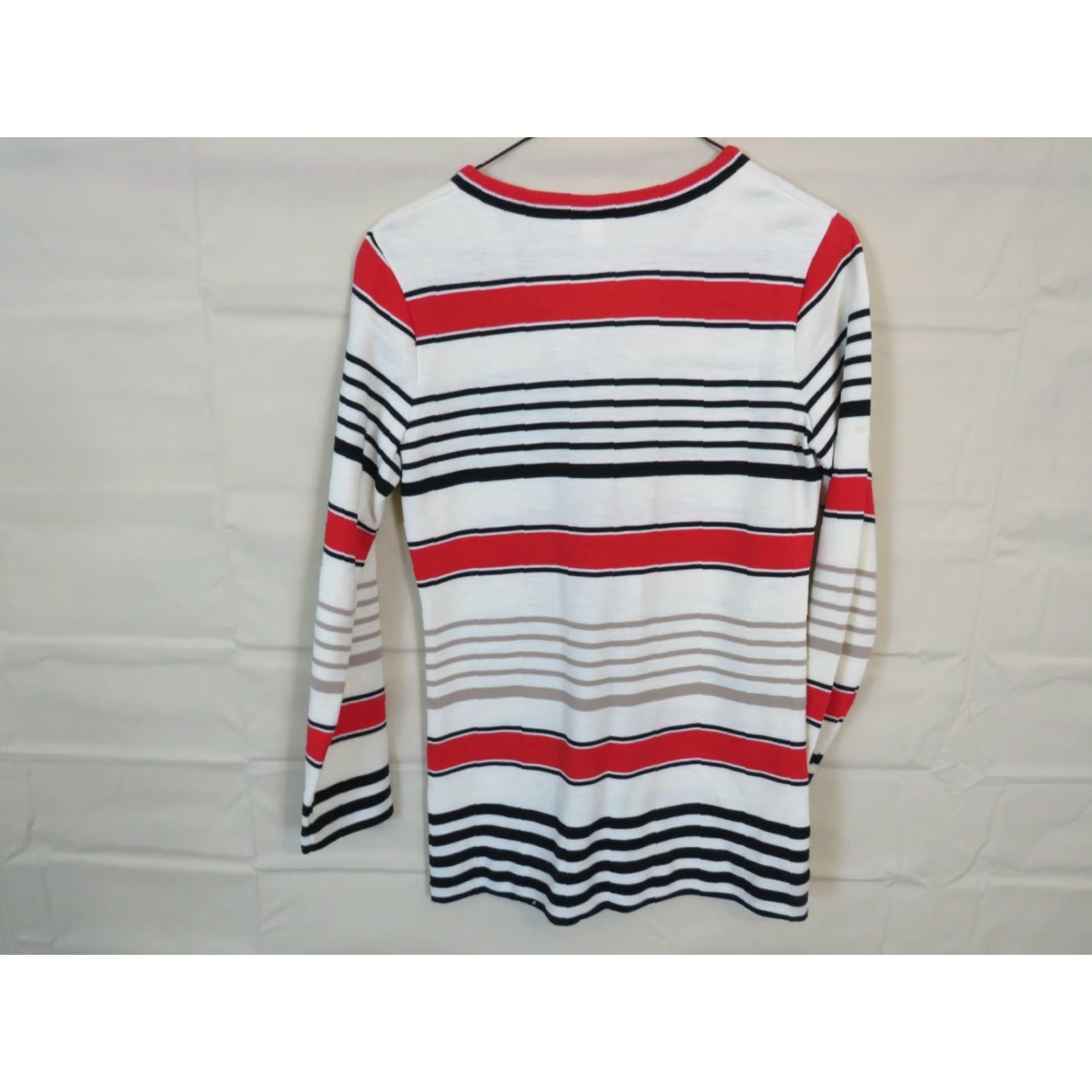 Vintage VINTAGE Aileen Shirt Ladies 10 White Red Stripe Casual 1980s Womens Size L / US 10 / IT 46 - 4 Thumbnail