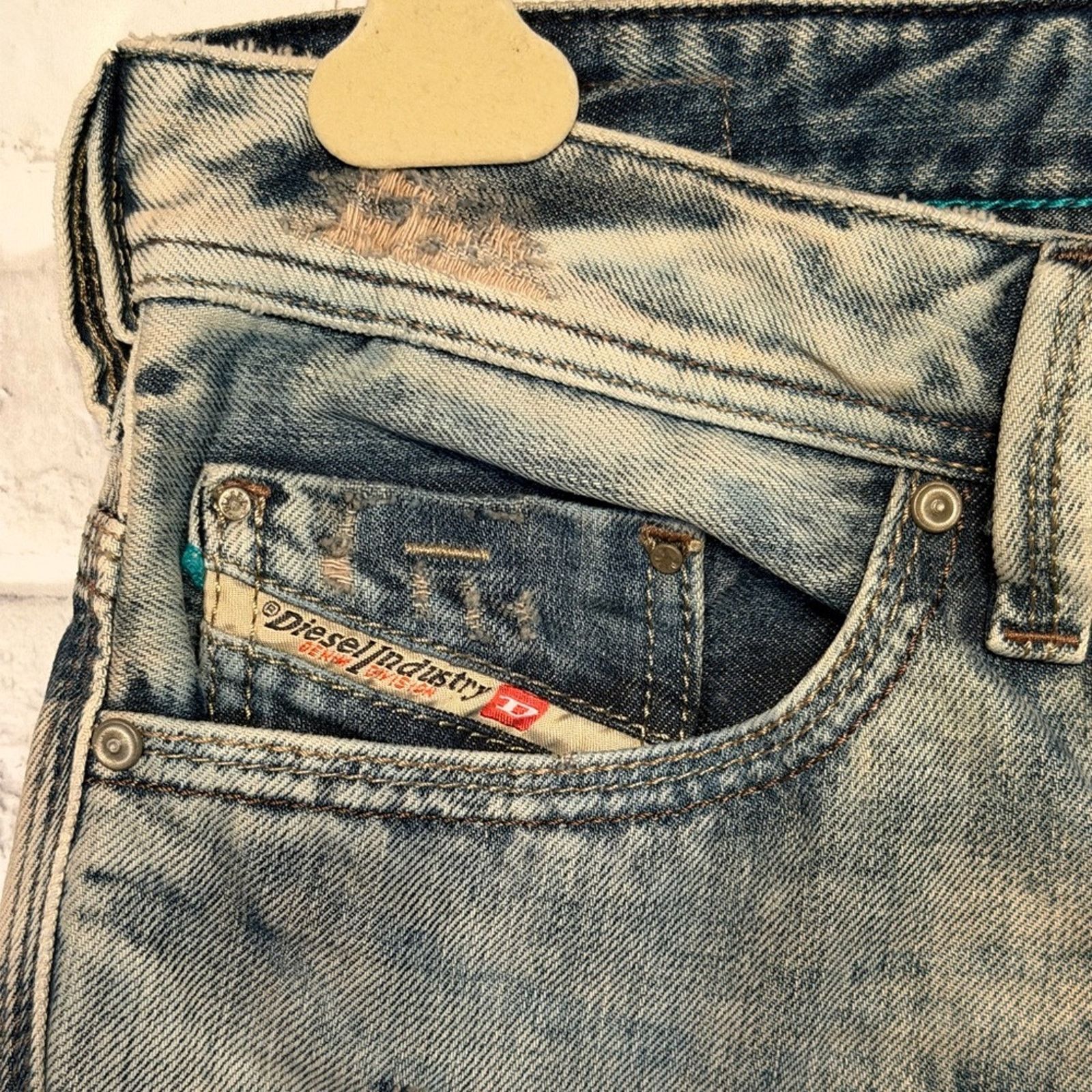 Diesel Thanaz Distressed Jeans size 30 Slim 813z Acid Wash Patched Size US 30 / EU 46 - 4 Thumbnail