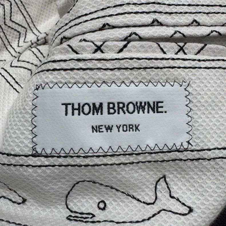 Thom Browne Thom browne Embroidered full-printed wool coat inside 2505- Size US L / EU 52-54 / 3 - 4 Thumbnail