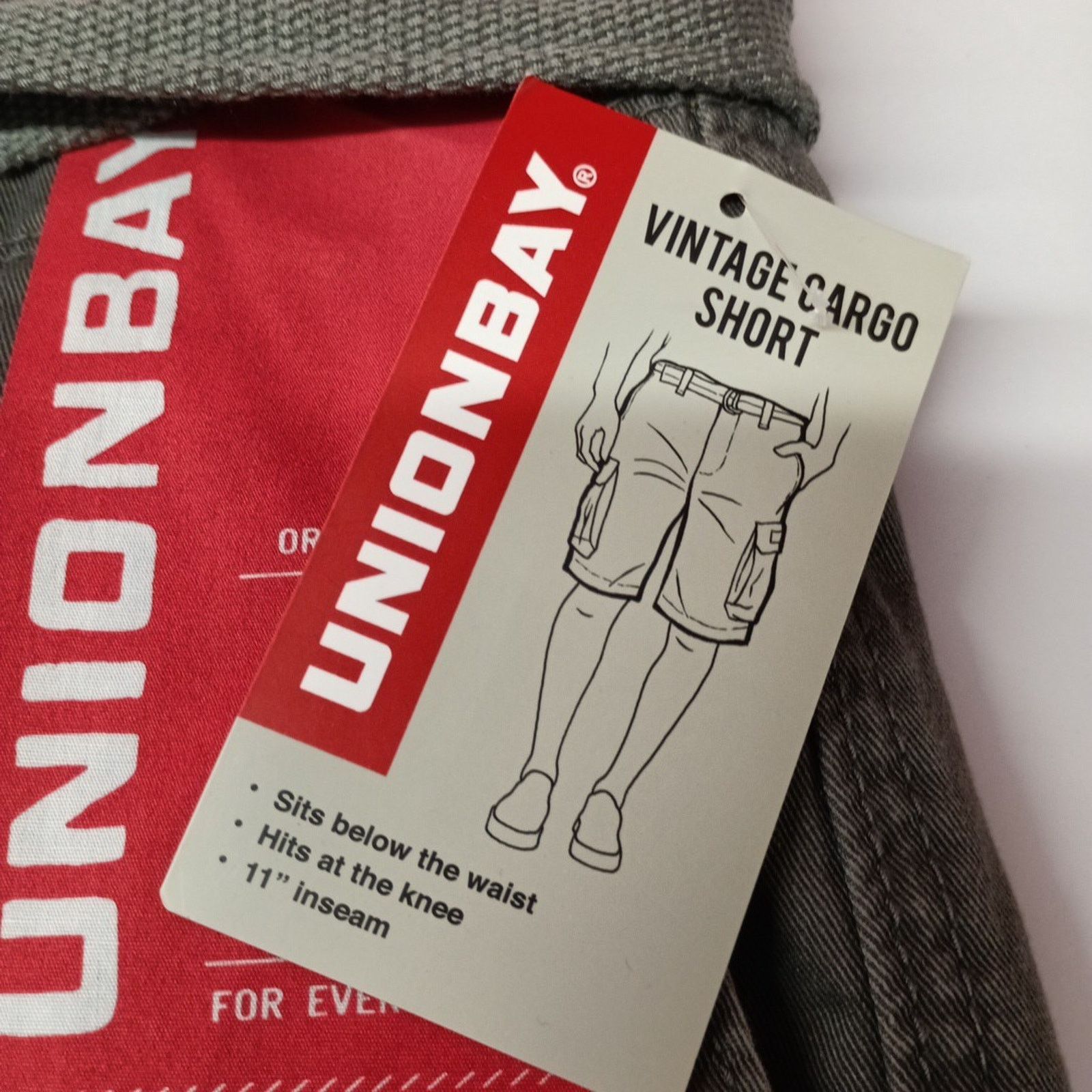 UNIONBAY Unionbay Men's Survivor Cargo Shorts Size 40 Gray + Belt Size US 40 / EU 56 - 2 Thumbnail