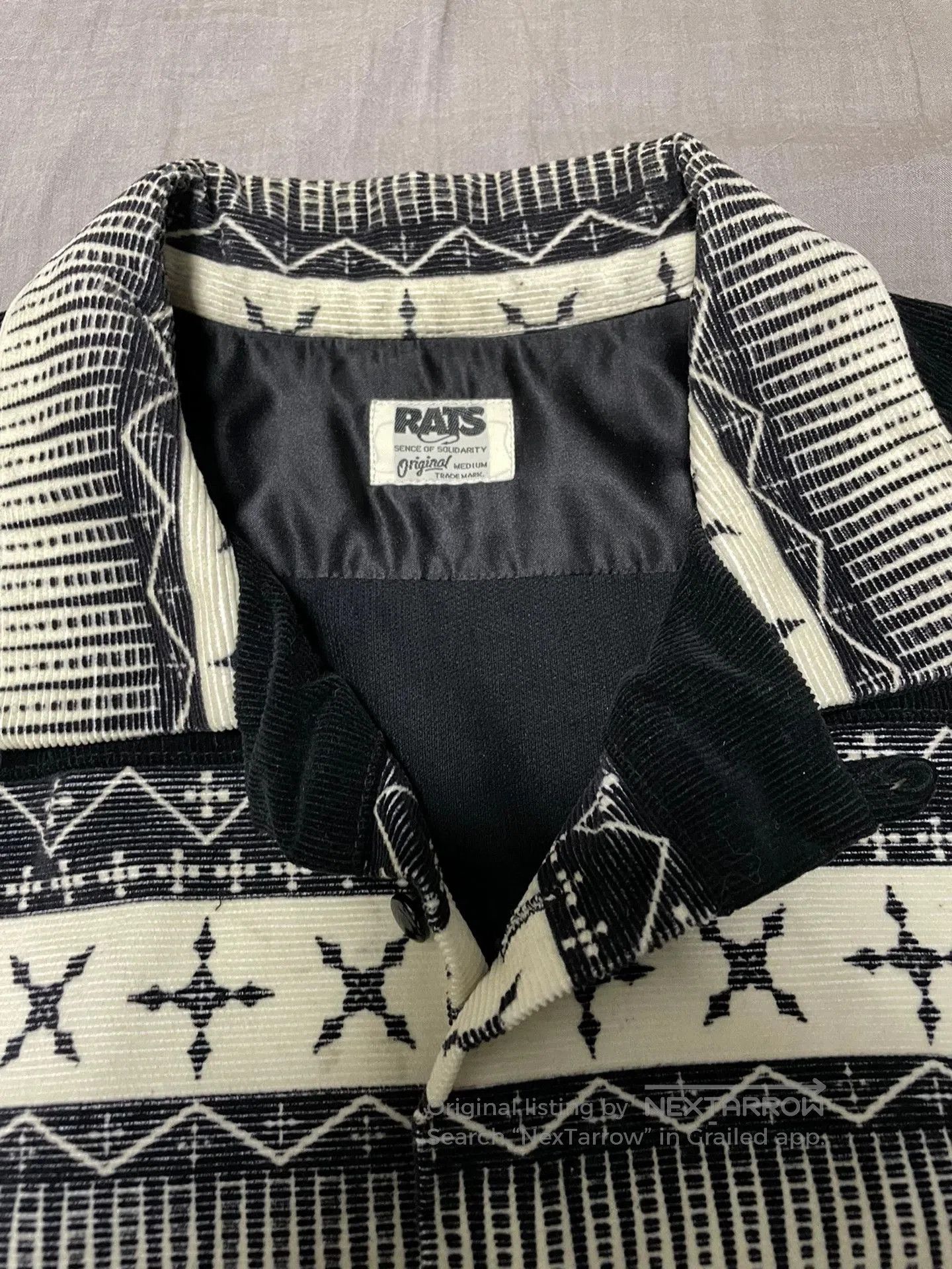 RATS JAPAN Rats Corduroy Shirt with Patterned Yoke. Size US M / EU 48-50 / 2 - 2 Thumbnail