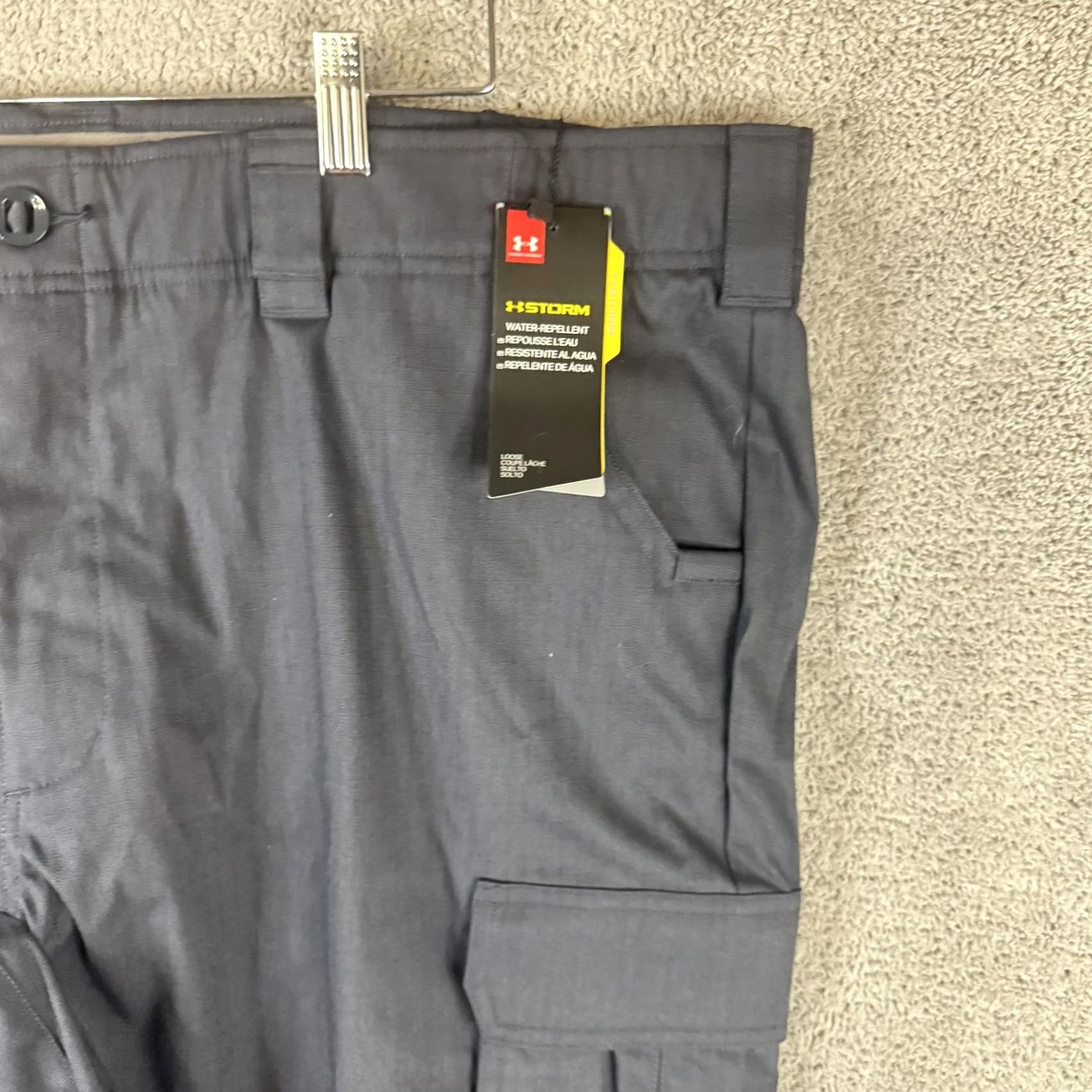 Under Armour Under Armour UA Storm Cargo Pants Mens 46x37 Navy Water-Repellent Workwear Cargo Pants Mens Big & Tall Blue Size US 30 / EU 46 - 3 Thumbnail