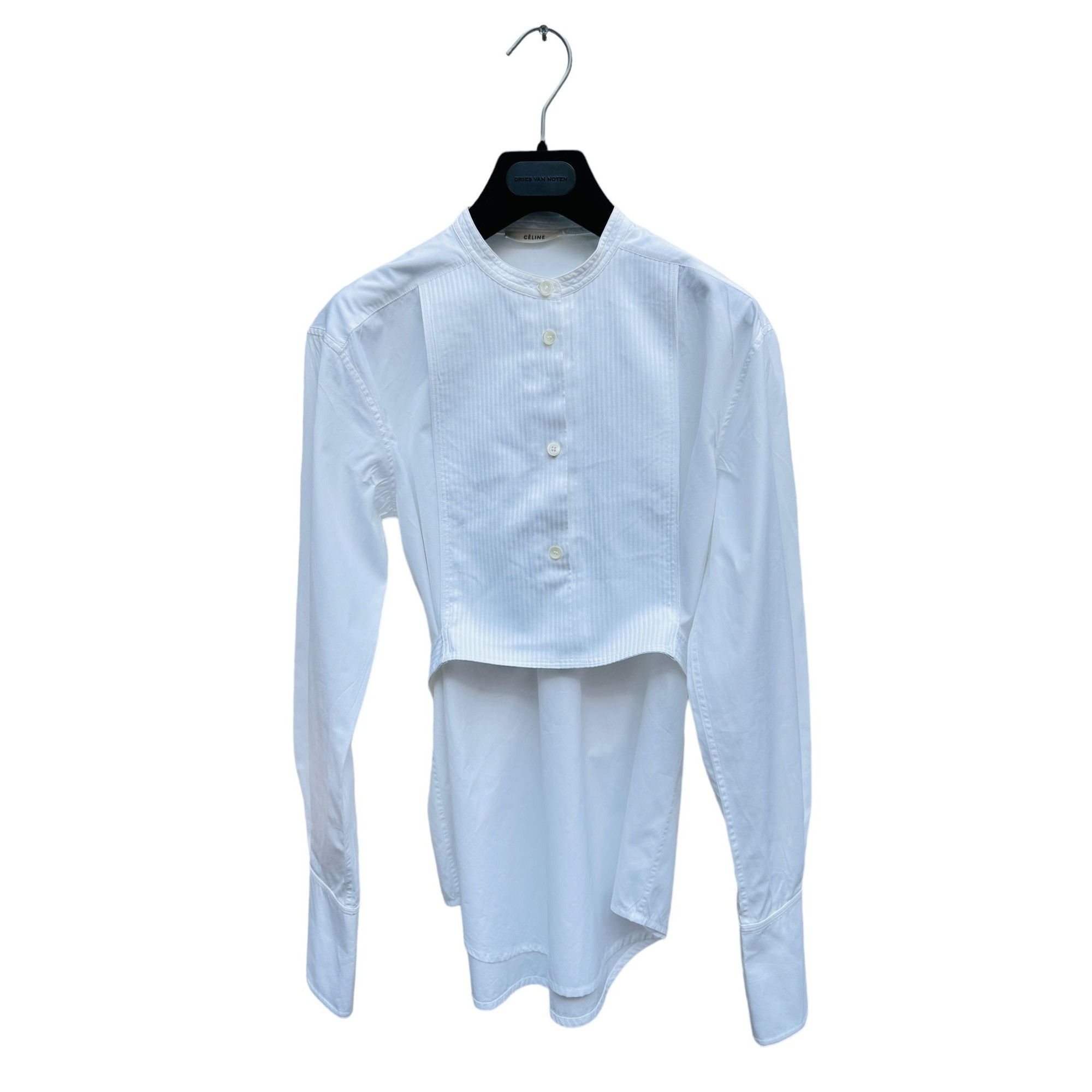 image of Celine Phoebe Philo Reinvented Smoking White Shirt, Women's (Size Small)