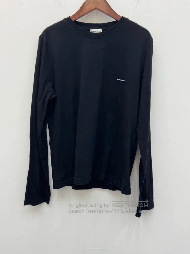 Balenciaga Balenciaga Black Small Logo Long Sleeve T-Shirt, Size L Size US L / EU 52-54 / 3 - 1 Thumbnail
