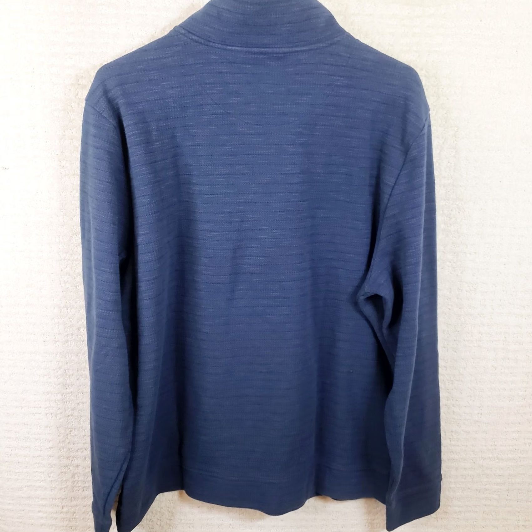 Dockers DOCKERS Men's Blue Herringbone Knit Sweater Pullover Mock Neck 1/4 Zip L Size US L / EU 52-54 / 3 - 6 Thumbnail