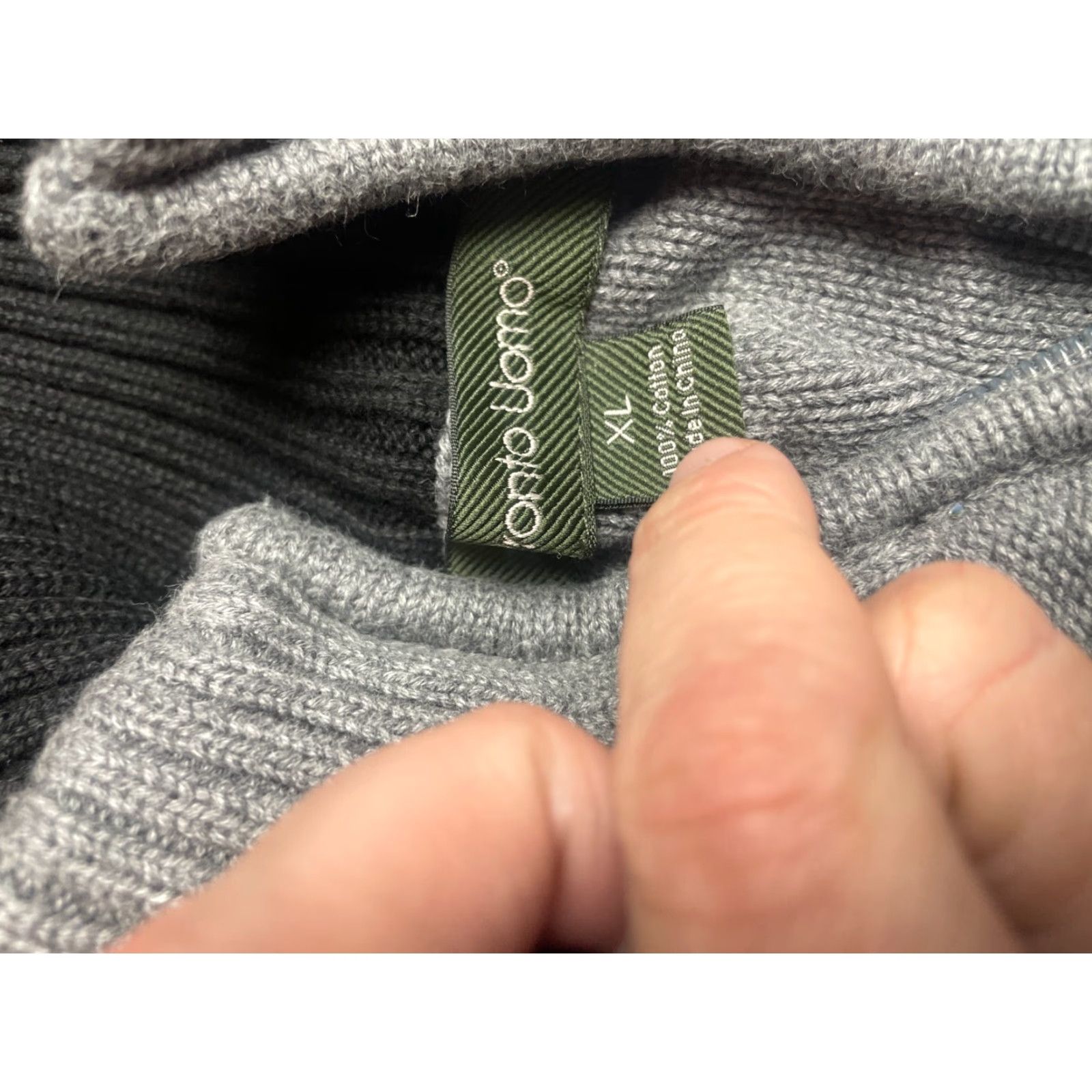 Pronto Uomo Pronto Uomo Sweater Men XL Gray Quarter Zip V-Neck Long Sleeve Ribbed Edge Pullover Size US XL / EU 56 / 4 - 4 Thumbnail