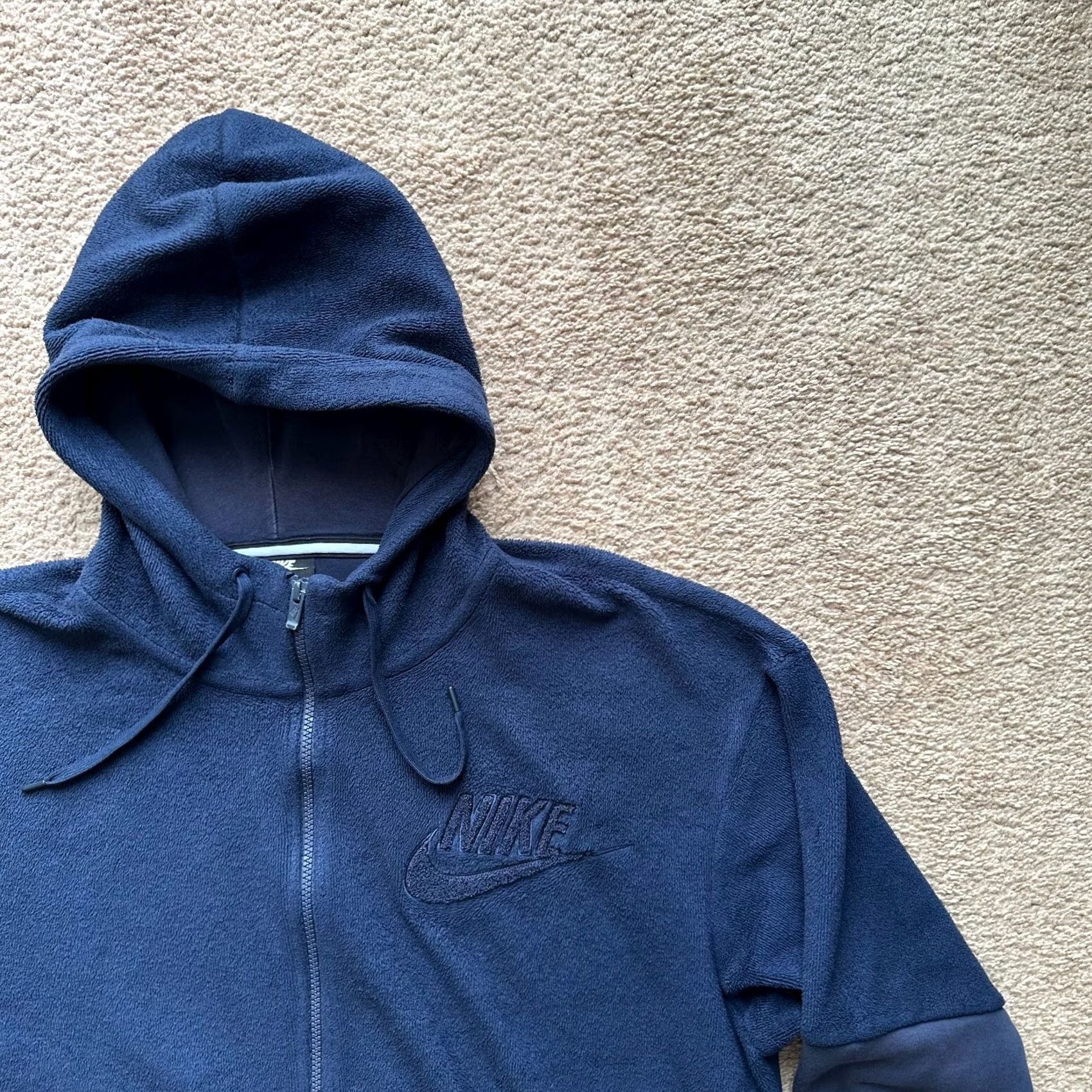 Nike Nike Hoodie Mens Large Full Zip Fleece Sweatshirt Blue Pockets Stain Size US L / EU 52-54 / 3 - 5 Thumbnail