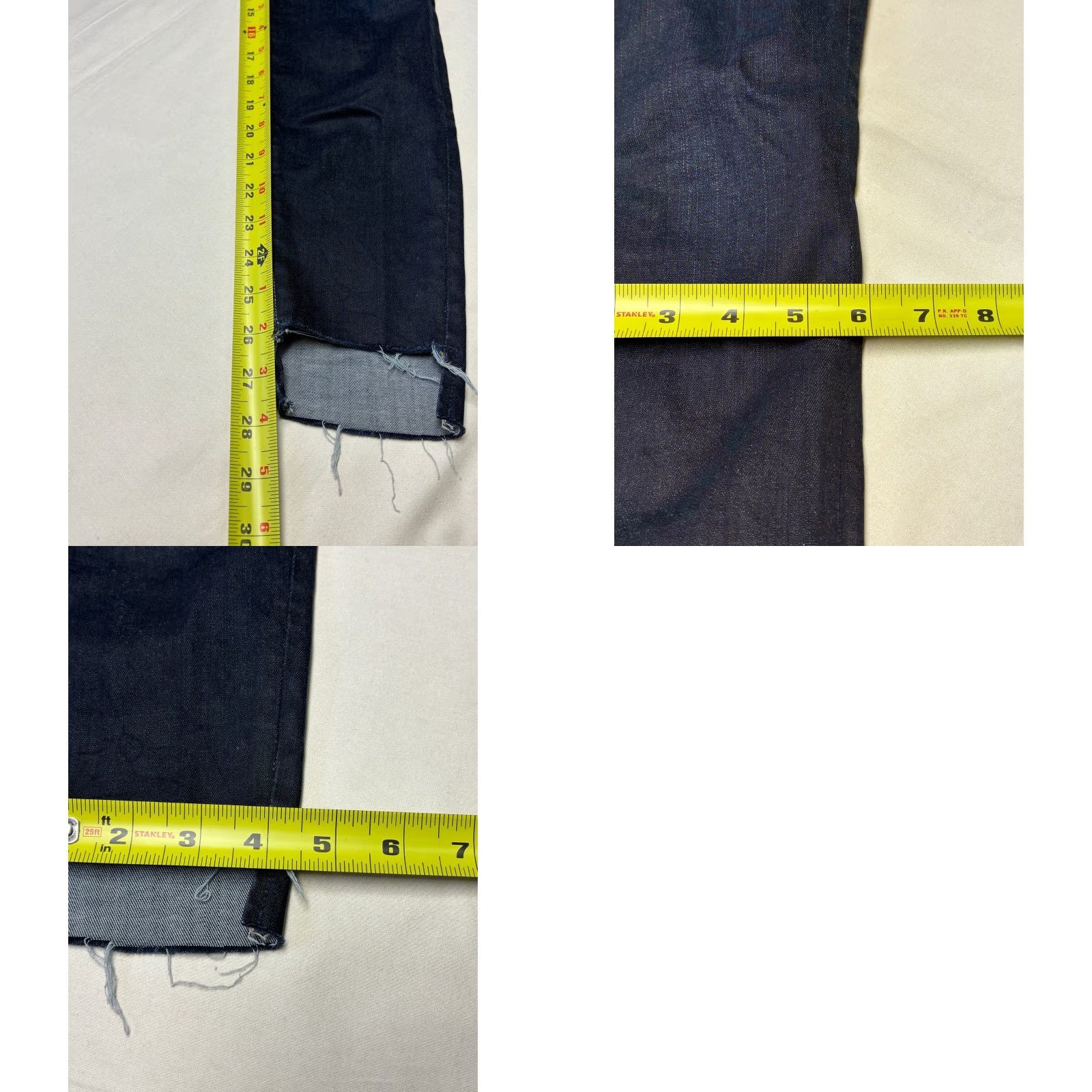 Frame FRAME Le Skinny de Jeanne Edgerton Dark Wash Jeans 25X28 Women Regular 5-Pocket Denim Slim Stretch Distressed Button Zip Blue Size 42" / US 20 - 9 Thumbnail
