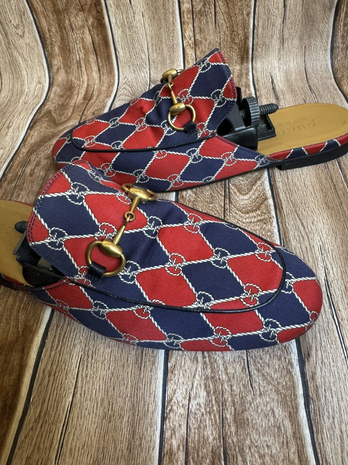 Gucci Rhombus Royal princetown mules Size US 8.5 / EU 41-42 - 6 Thumbnail
