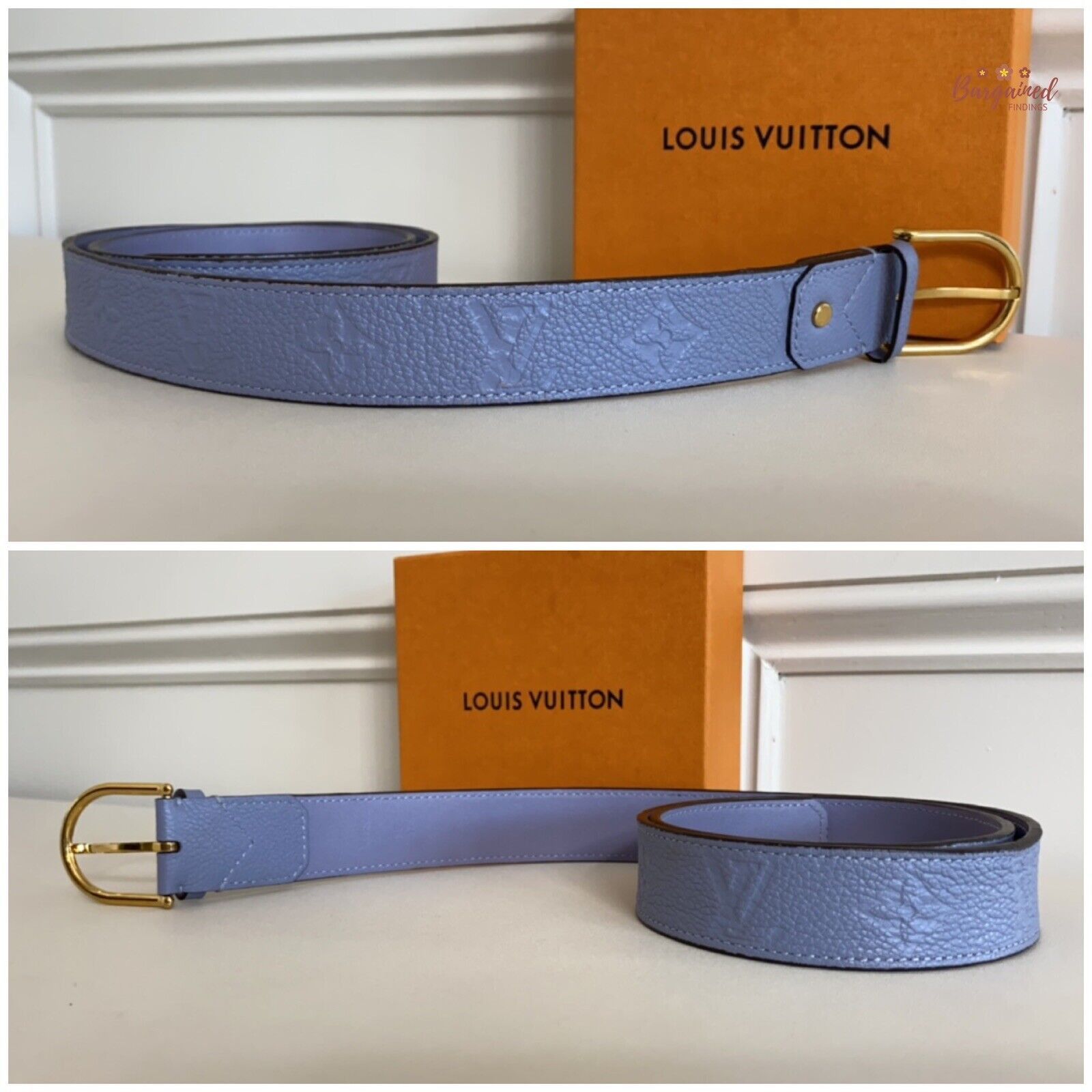 Louis Vuitton Louis Vuitton Blue Monogram Empreinte Leather Sun Belt Size ONE SIZE - 7 Thumbnail