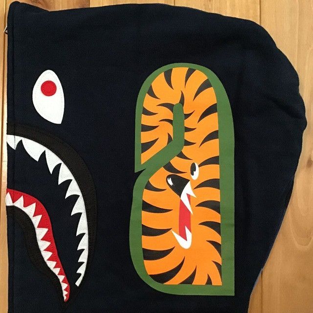 Bape BAPE Blue camo x navy shark full zip hoodie a bathing ape Size US M / EU 48-50 / 2 - 6 Thumbnail