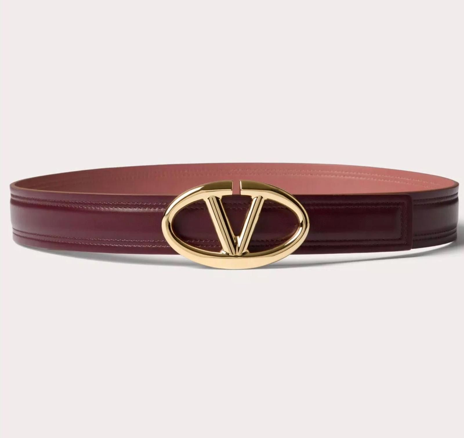 Designer Valentino The Bold Edition Vlogo Shiny Belt Size 85 Size ONE SIZE - 1 Thumbnail