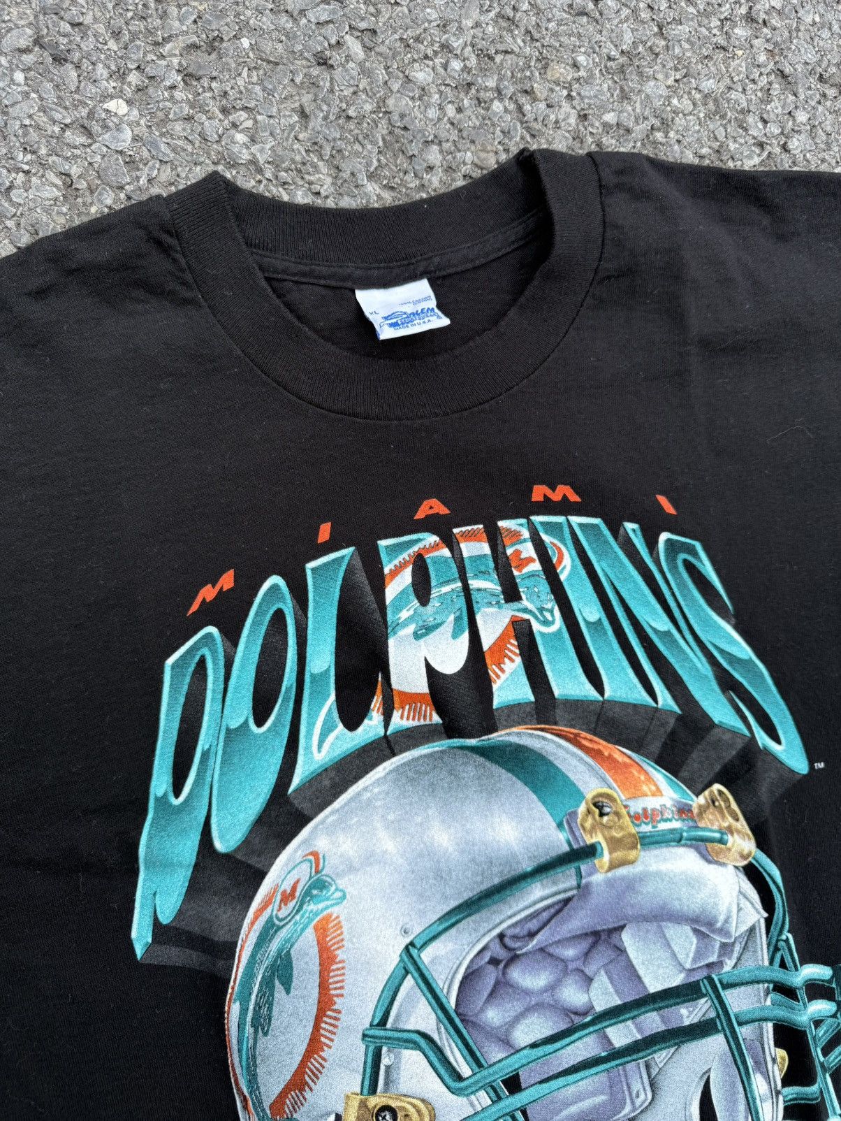 Salem Sportswear 1994 Vintage Miami Dolphin NFL Helmet Tee Size US XL / EU 56 / 4 - 4 Thumbnail