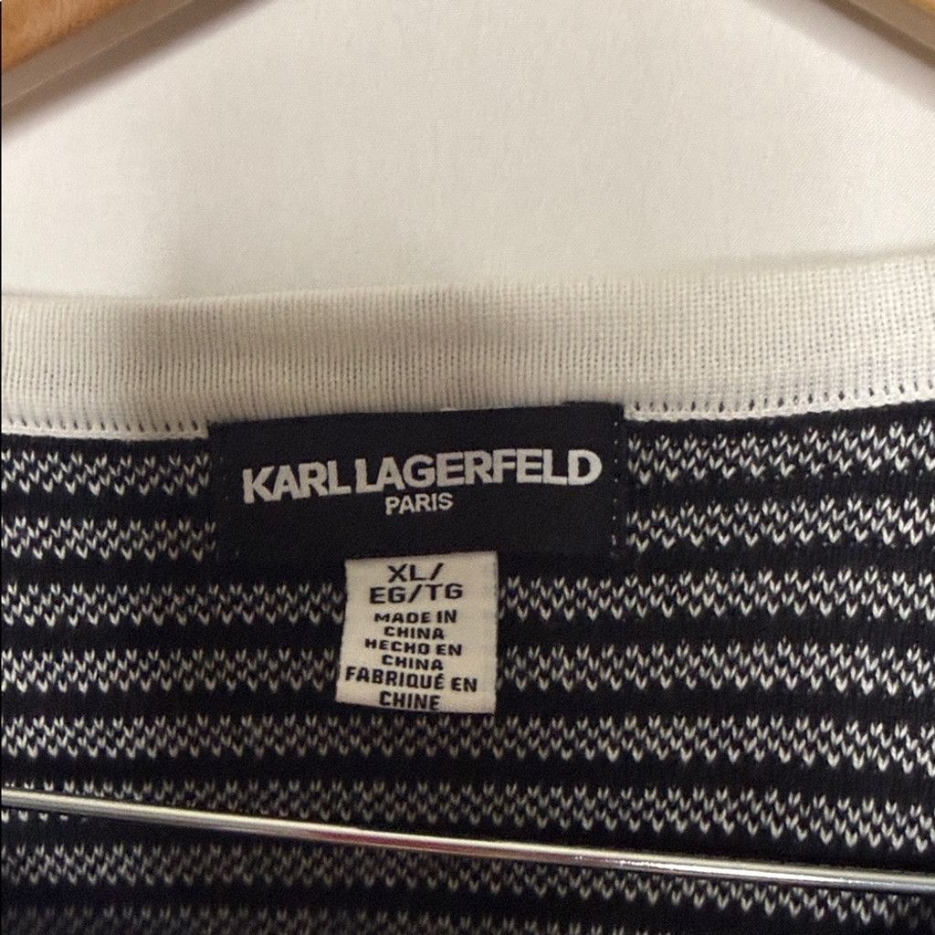 Karl Lagerfeld NWOT Karl Lagerfeld Paris striped C'est La Vie sweatshirt XL Size XL / US 12-14 / IT 48-50 - 5 Thumbnail